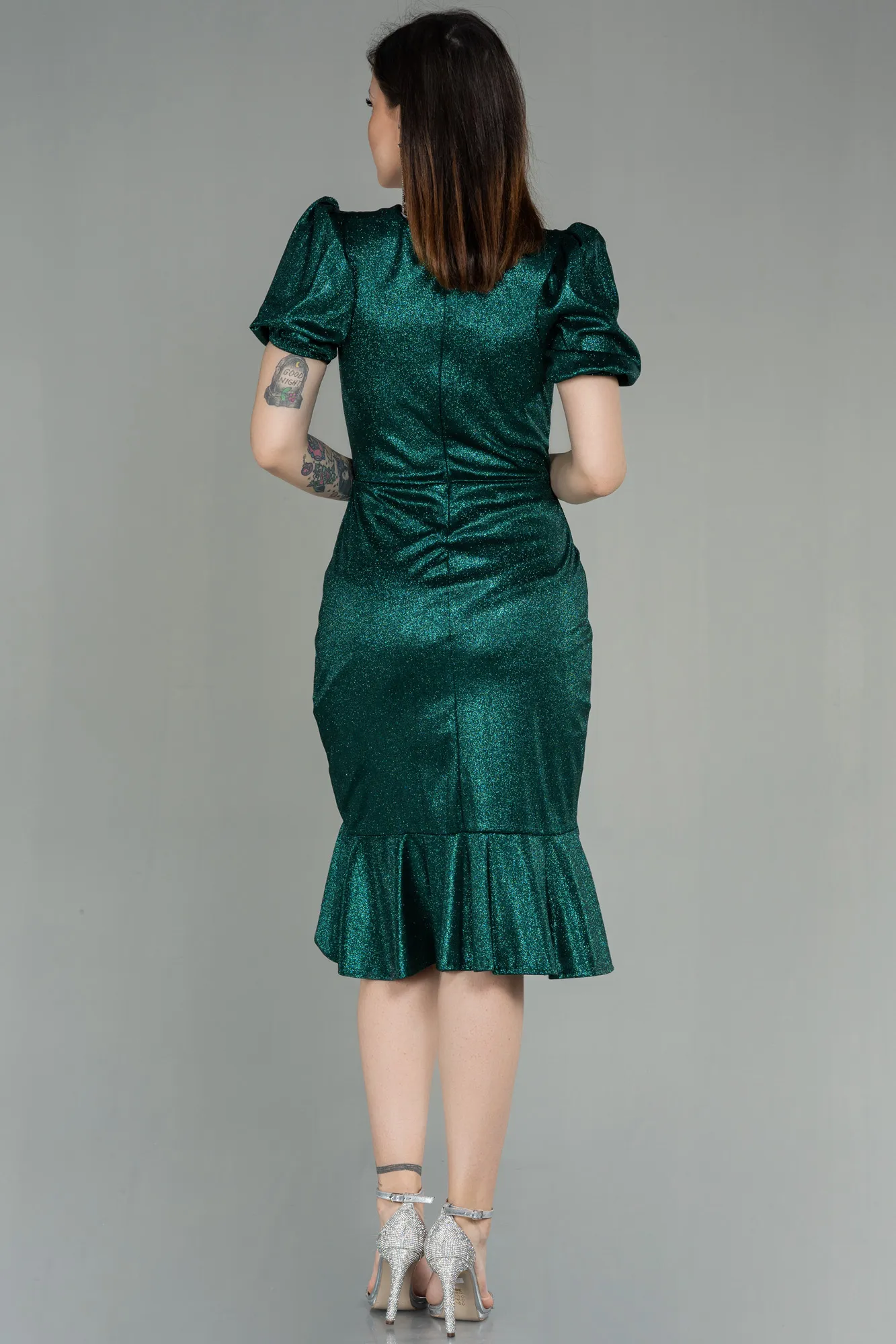Emerald Green-Midi Invitation Dress ABK1637