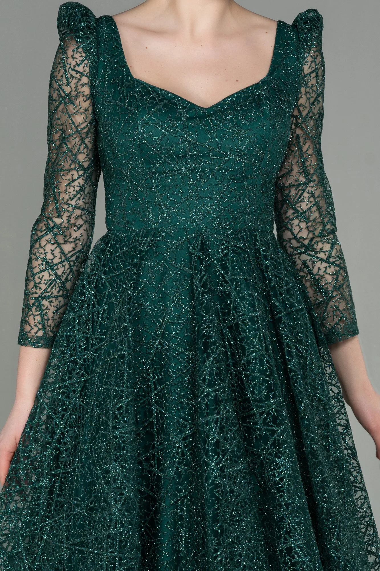 Emerald Green-Midi Invitation Dress ABK1668