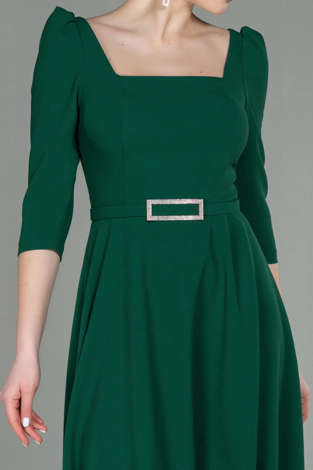 Emerald Green-Midi Invitation Dress ABK1678