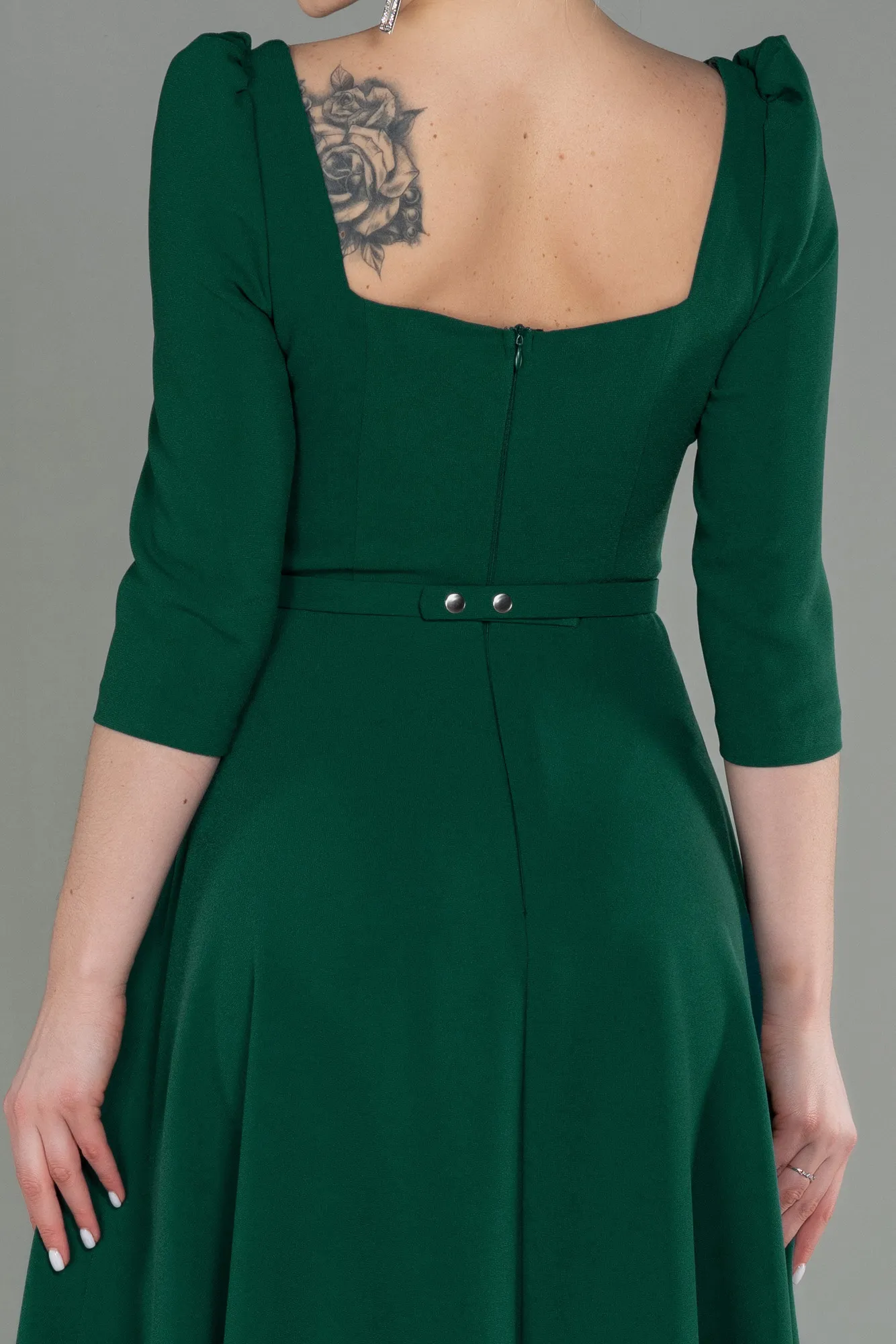 Emerald Green-Midi Invitation Dress ABK1678