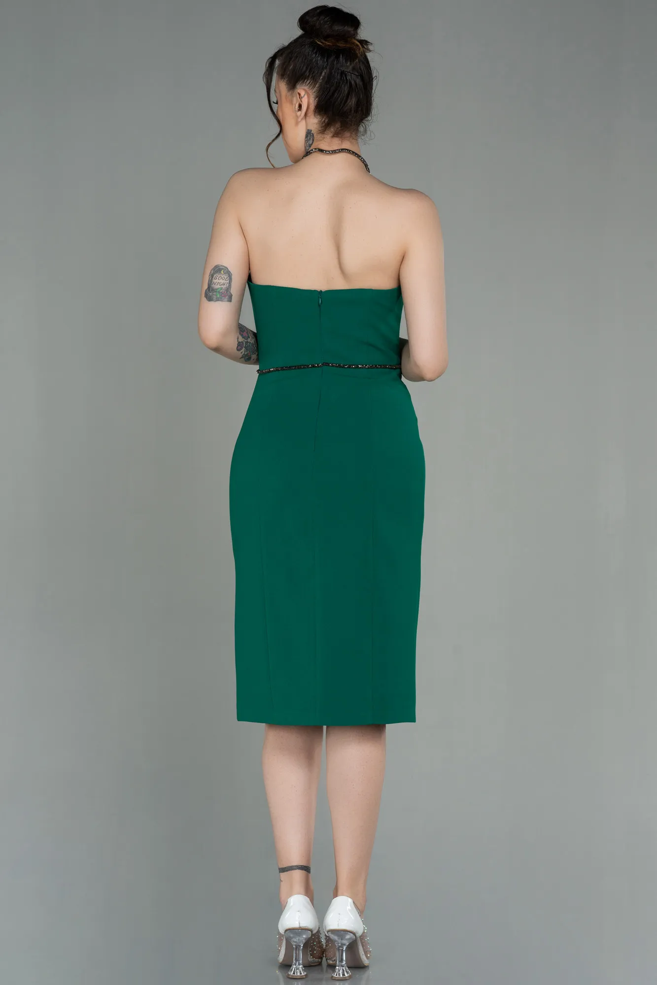 Emerald Green-Midi Invitation Dress ABK1709