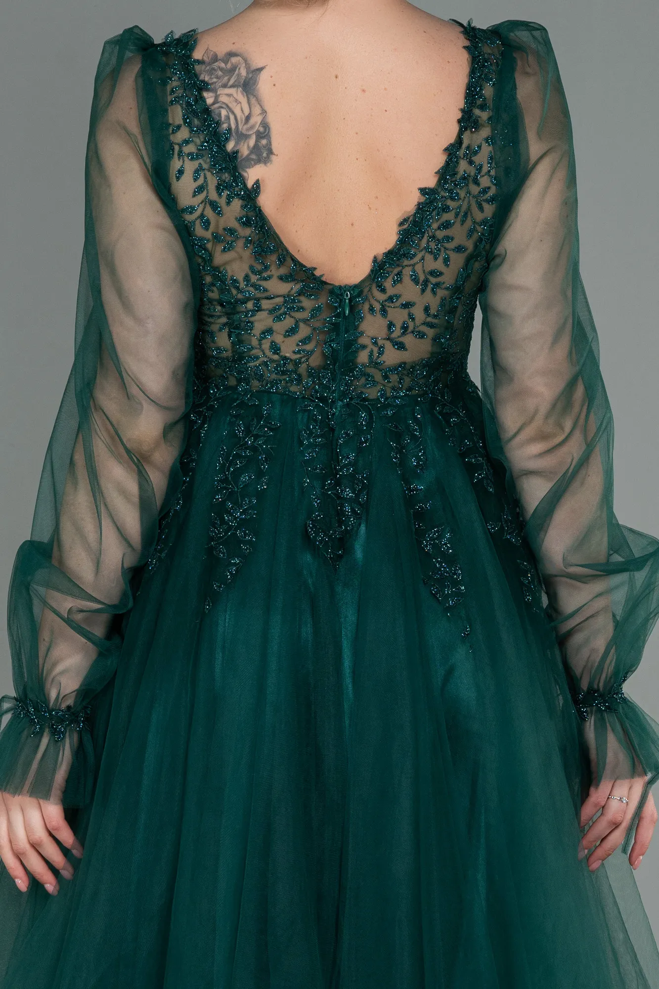 Emerald Green-Midi Invitation Dress ABK1771