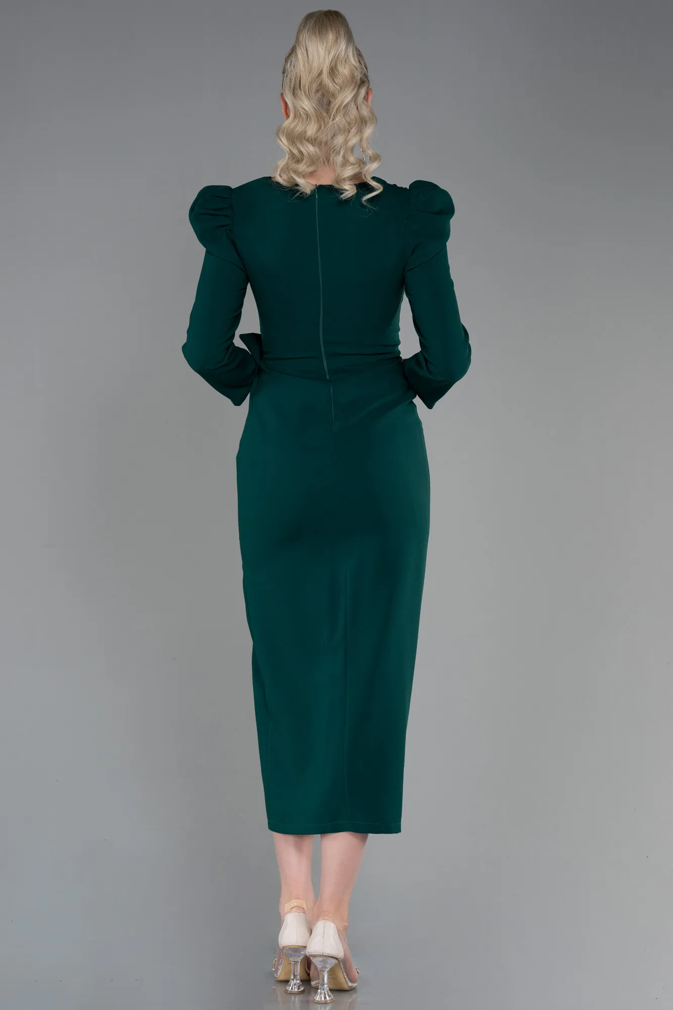 Emerald Green-Midi Invitation Dress ABK1821