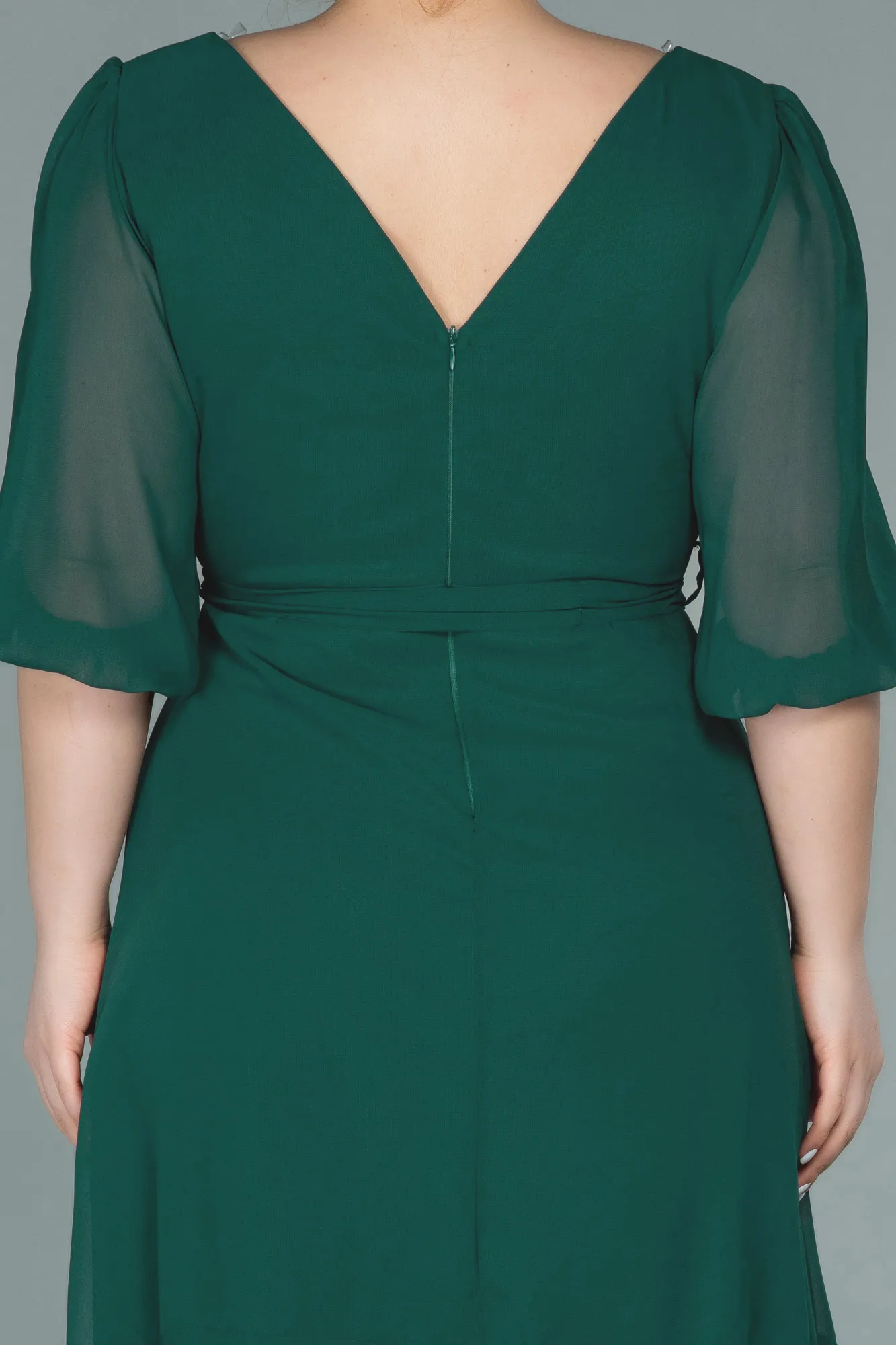 Emerald Green-Short Chiffon Oversized Evening Dress ABK1340