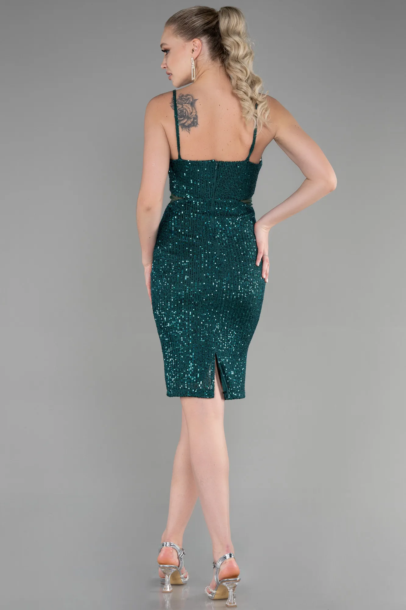 Emerald Green-Short Evening Dress ABK1541