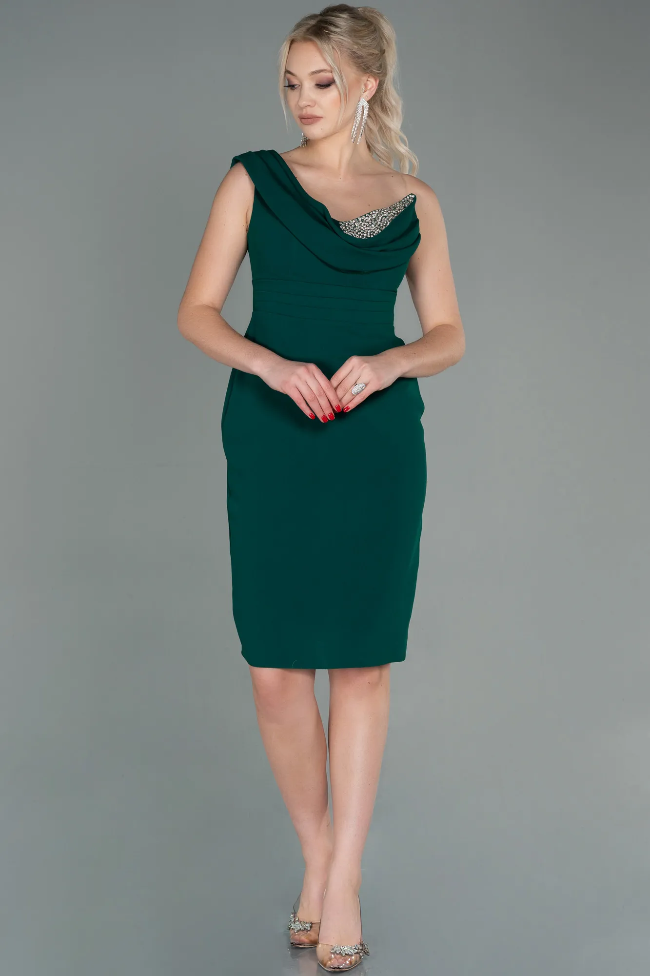 Emerald Green-Short Invitation Dress ABK1455