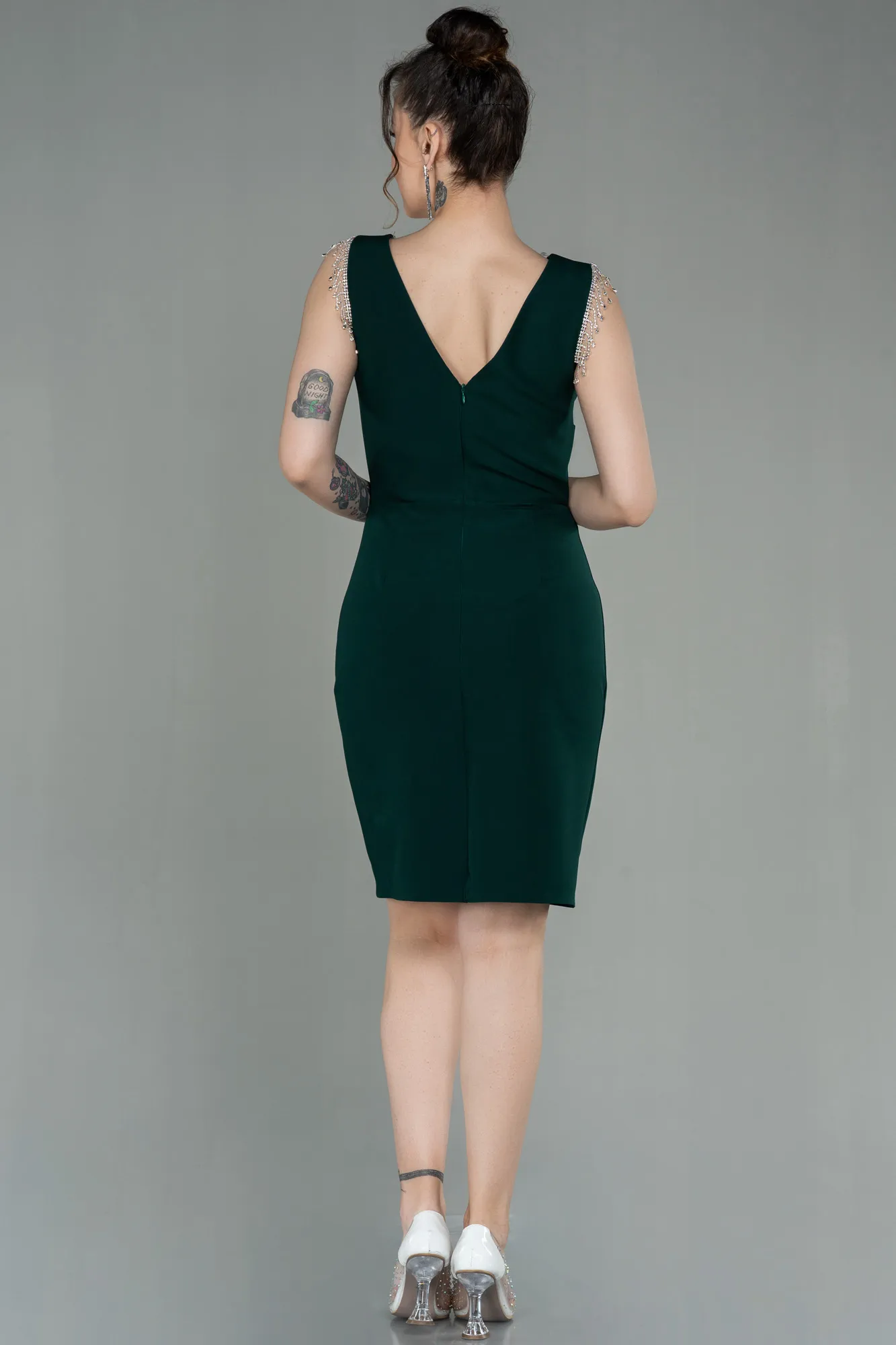 Emerald Green-Short Invitation Dress ABK1666