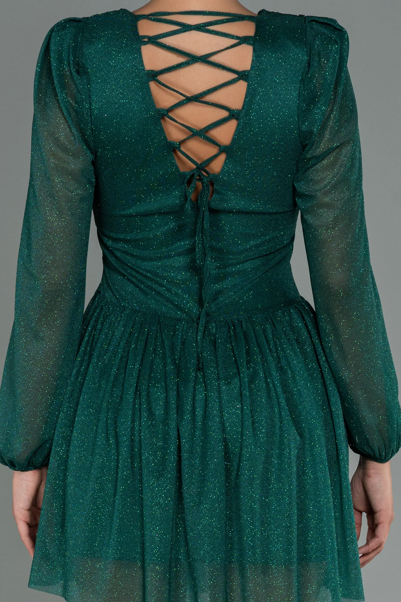 Emerald Green-Short Invitation Dress ABK1743