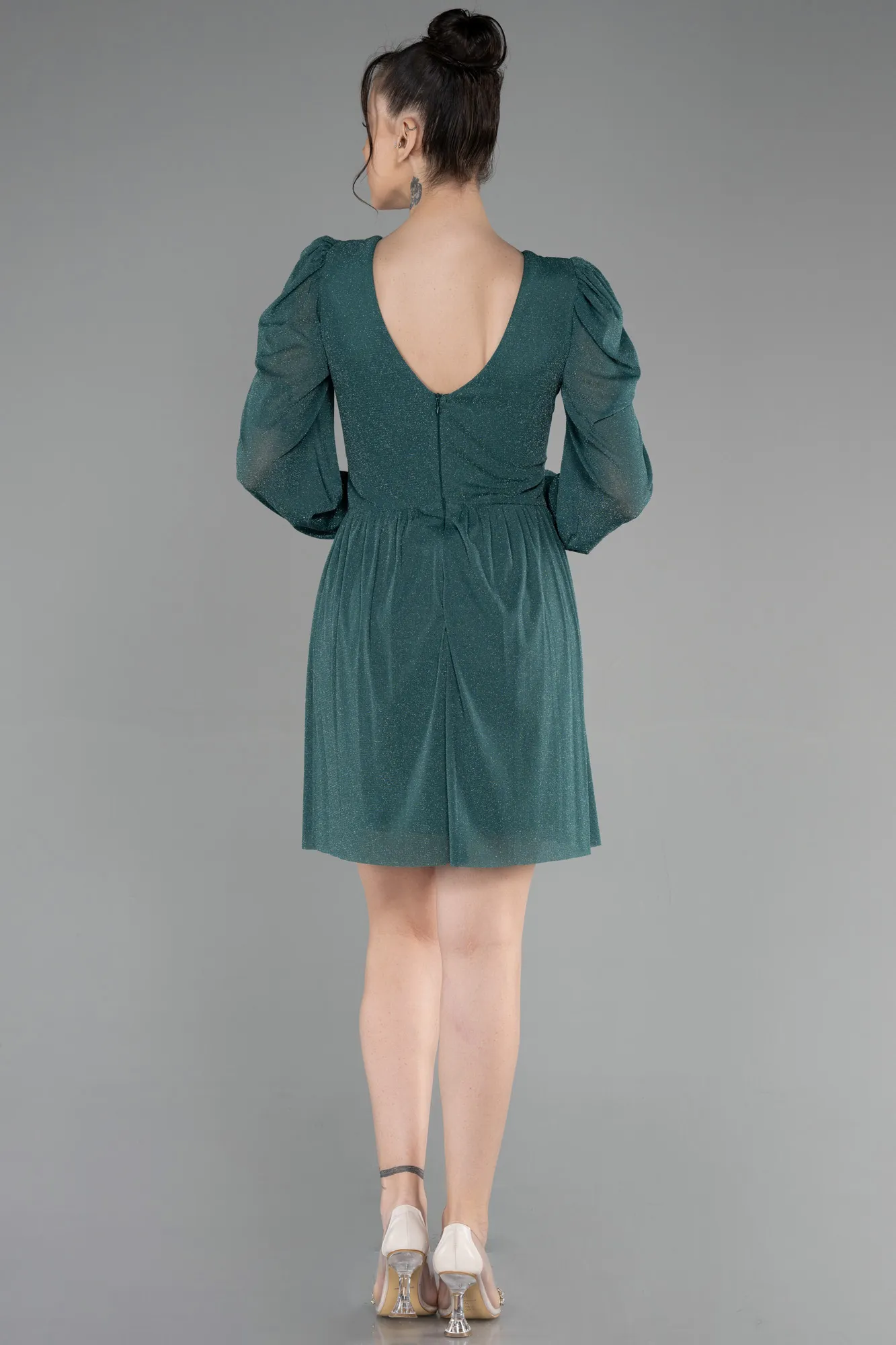Emerald Green-Short Invitation Dress ABK1839