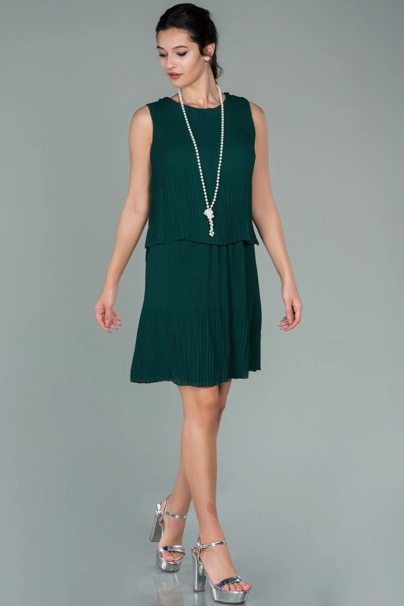 Emerald Green-Short Invitation Dress ABK782