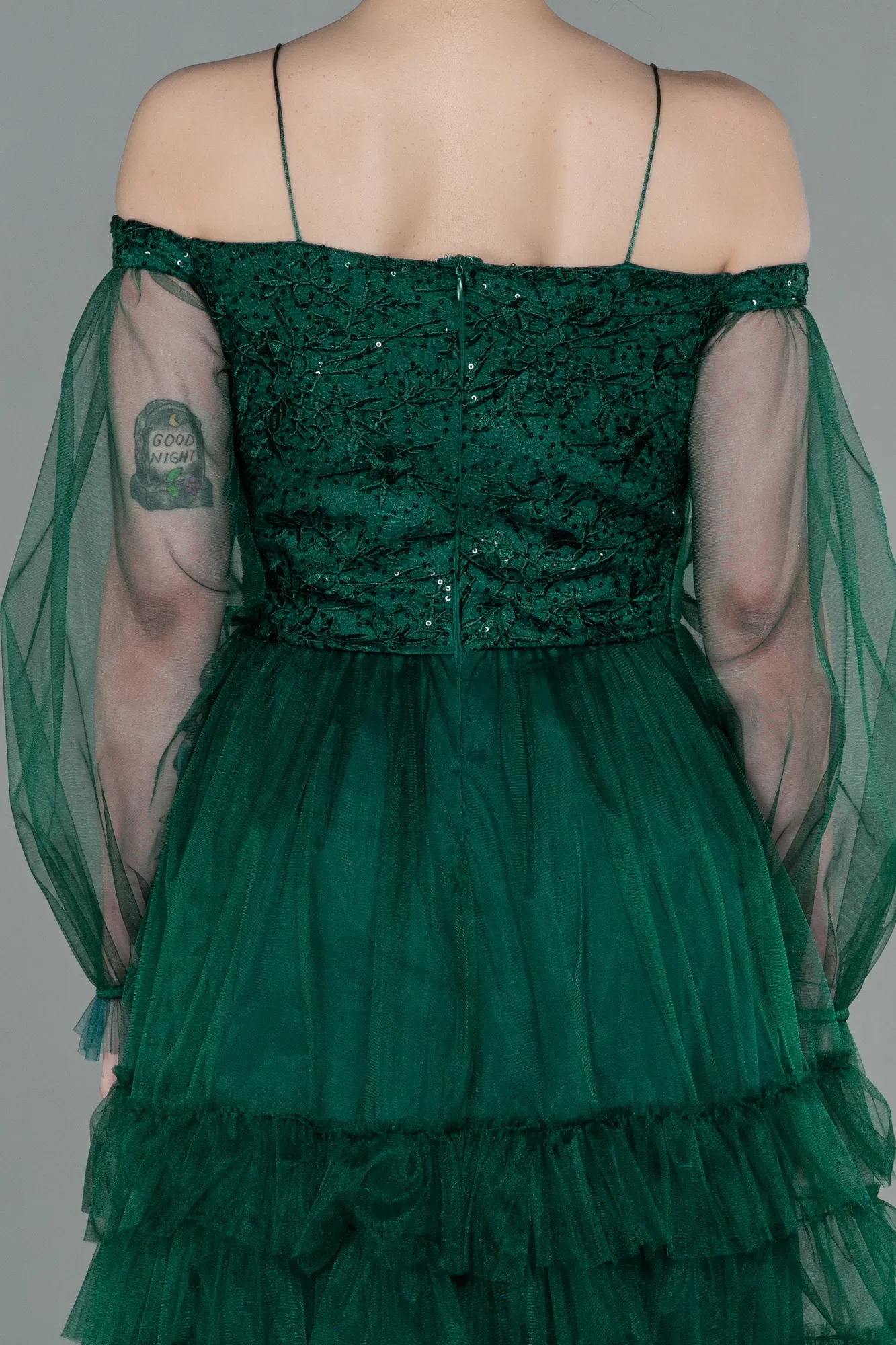 Emerald Green-Short Invitation Dress ABK992