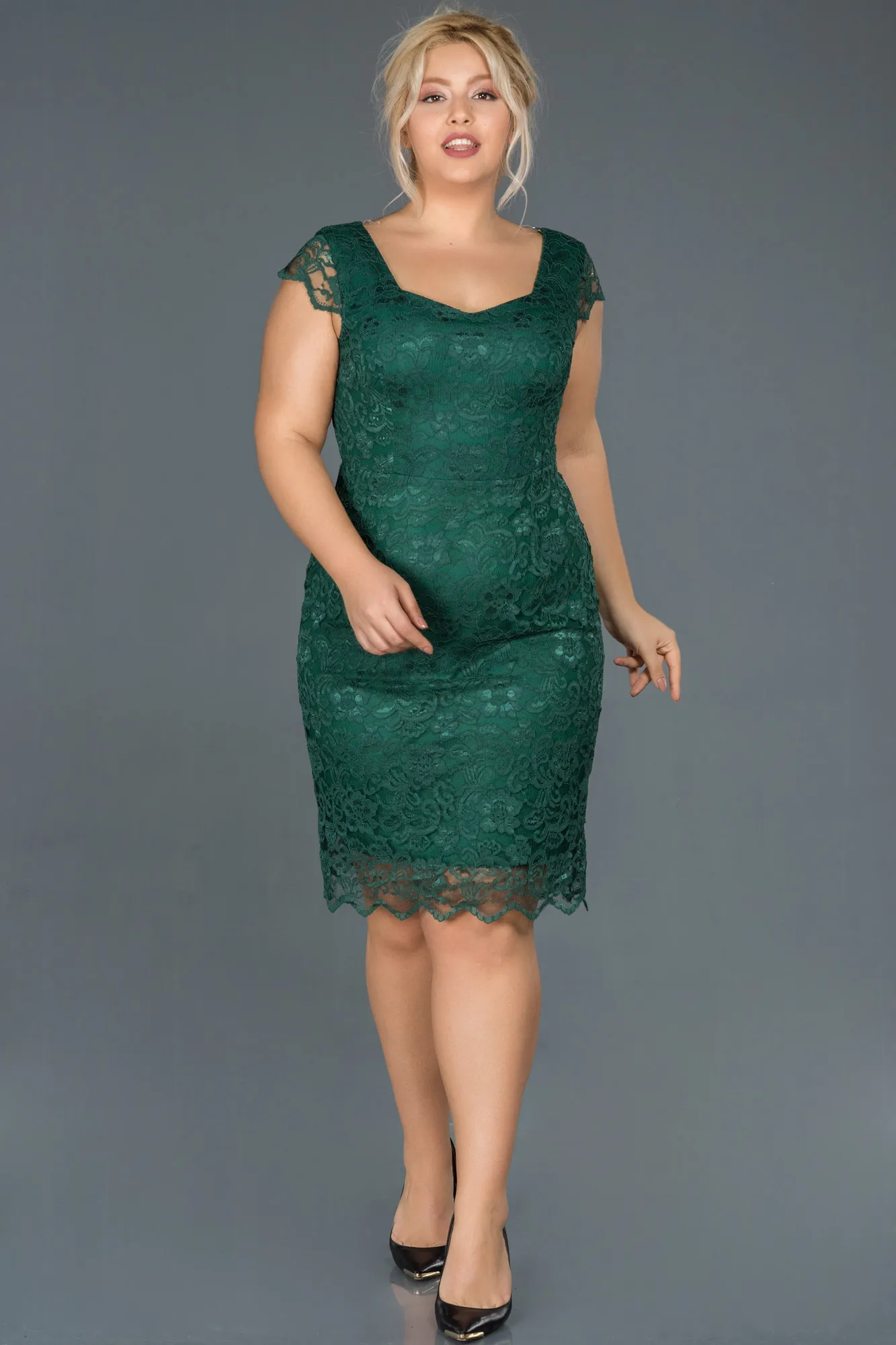 Emerald Green-Short Oversized Evening Dress ABK010
