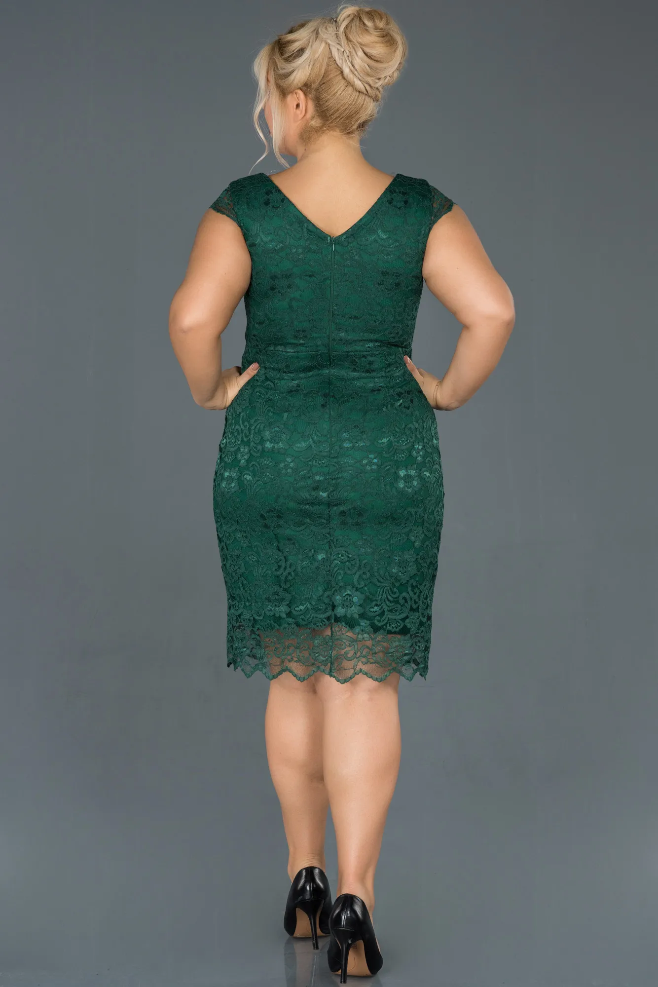 Emerald Green-Short Oversized Evening Dress ABK010