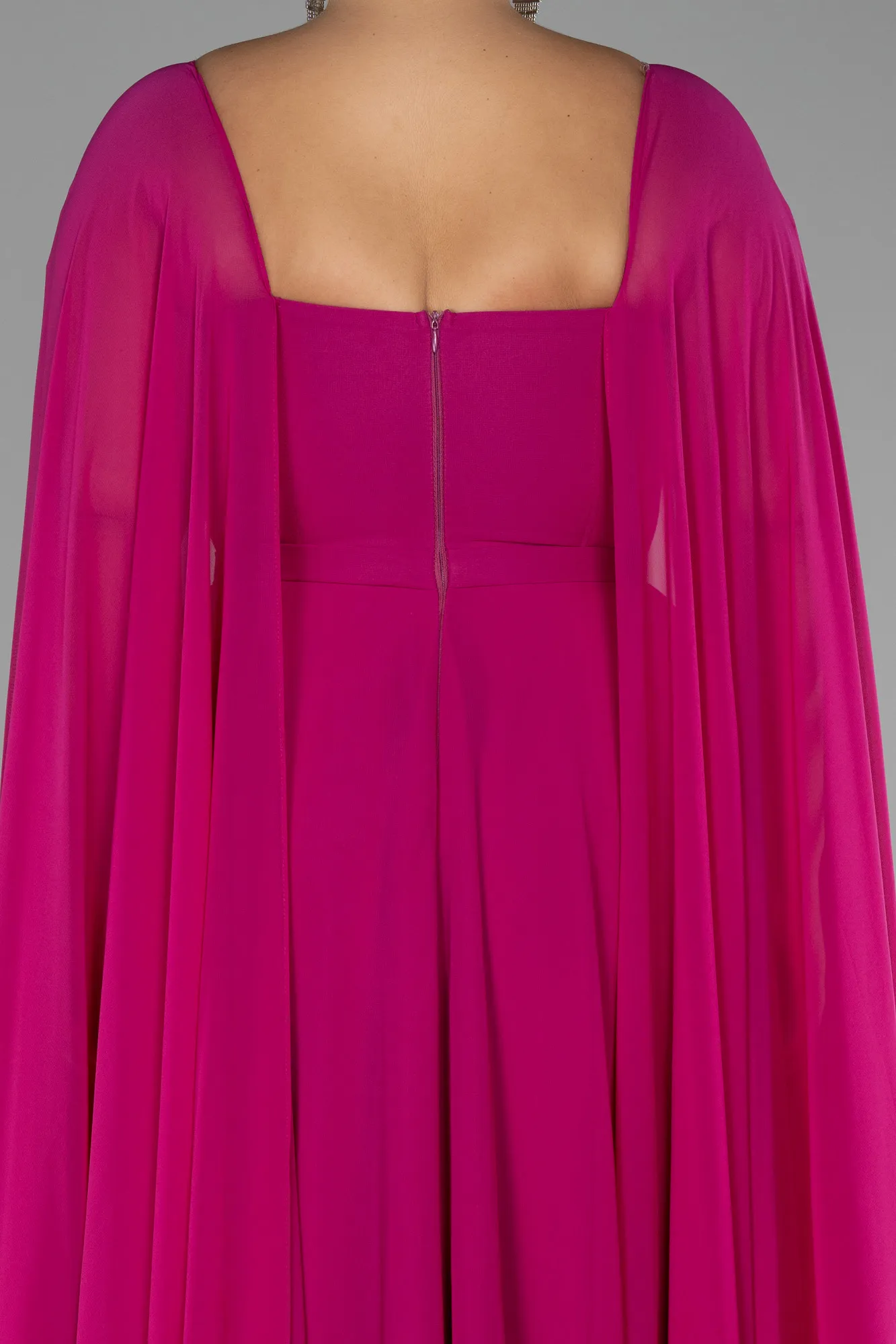 Fuchsia-Long Chiffon Formal Plus Size Dress ABU4161