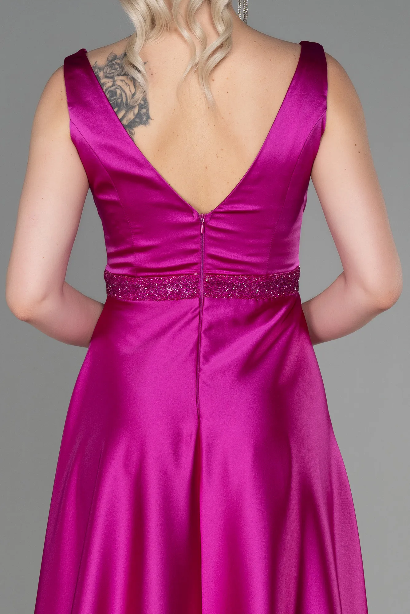 Fuchsia-Long Engagement Dress ABU3199