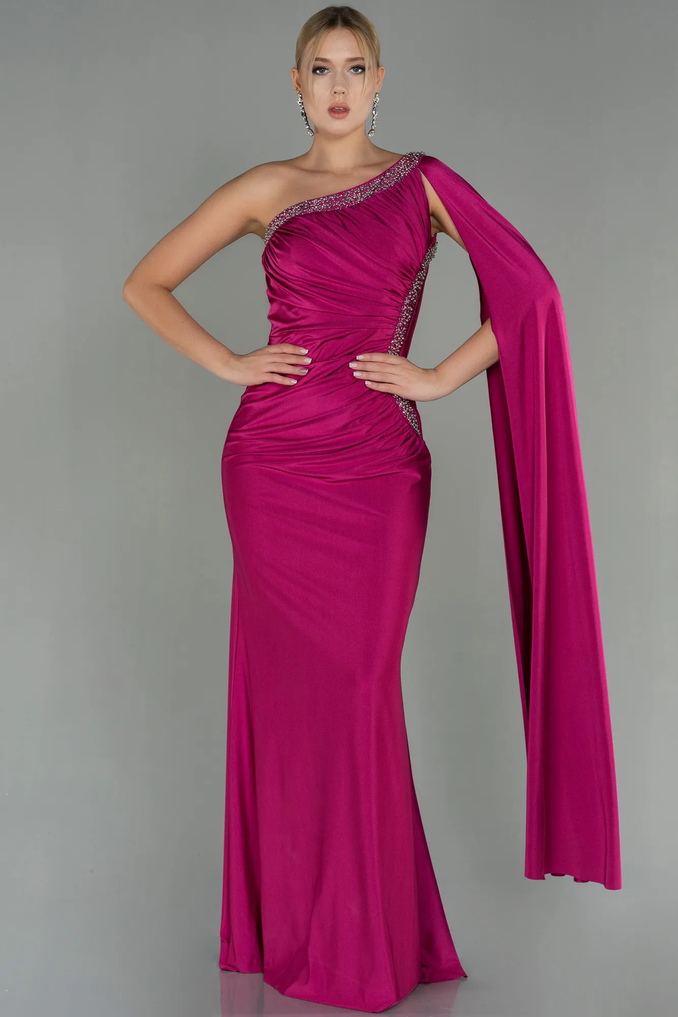 Fuchsia-Long Evening Dress ABU2663