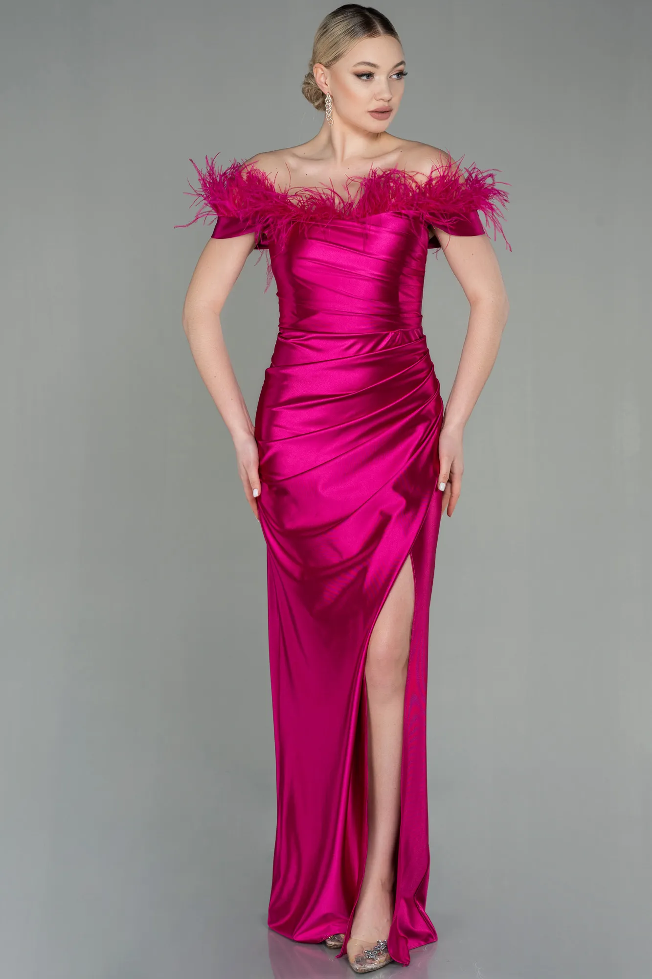 Fuchsia-Long Evening Dress ABU2957
