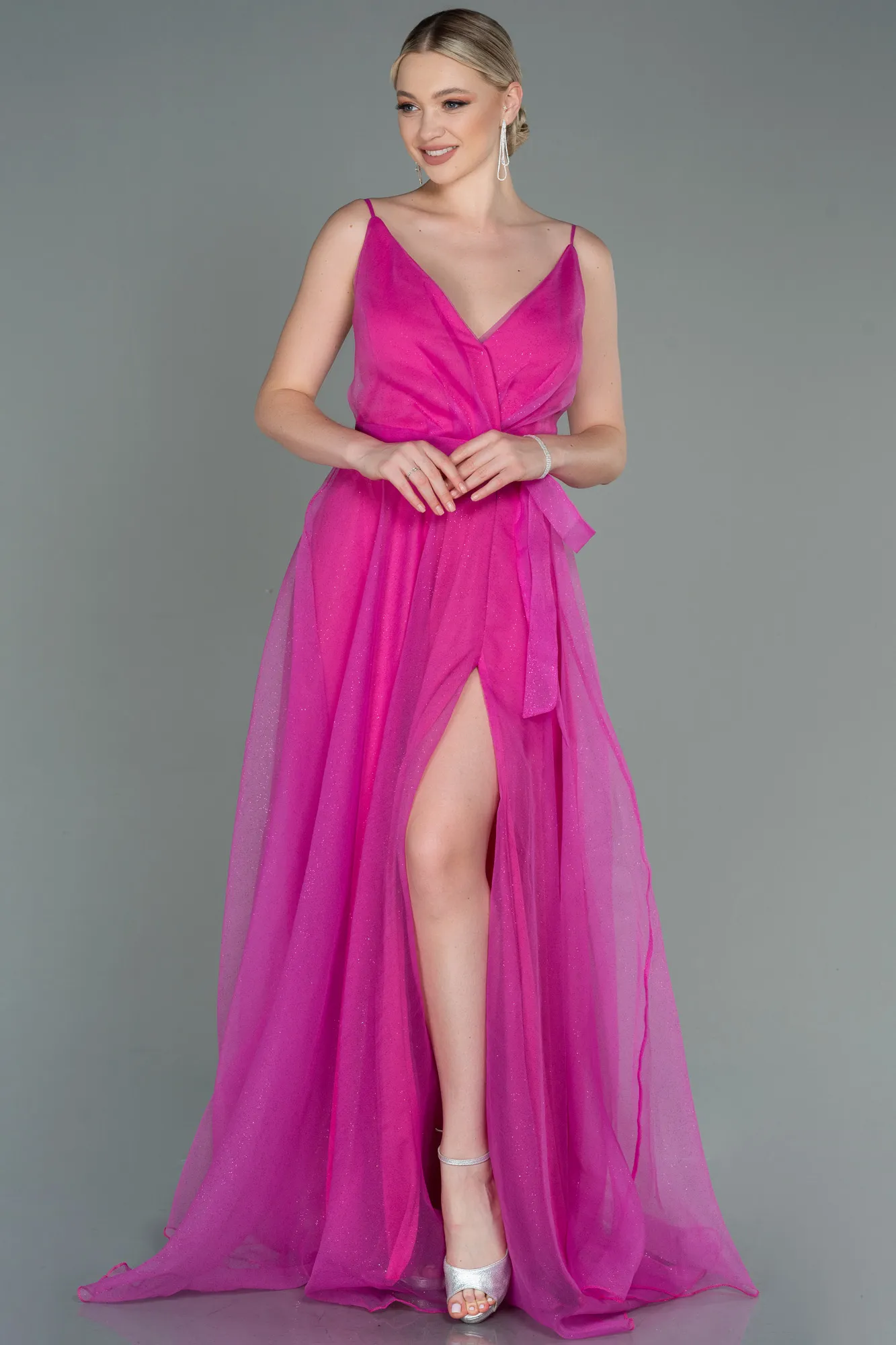 Fuchsia-Long Evening Dress ABU3070