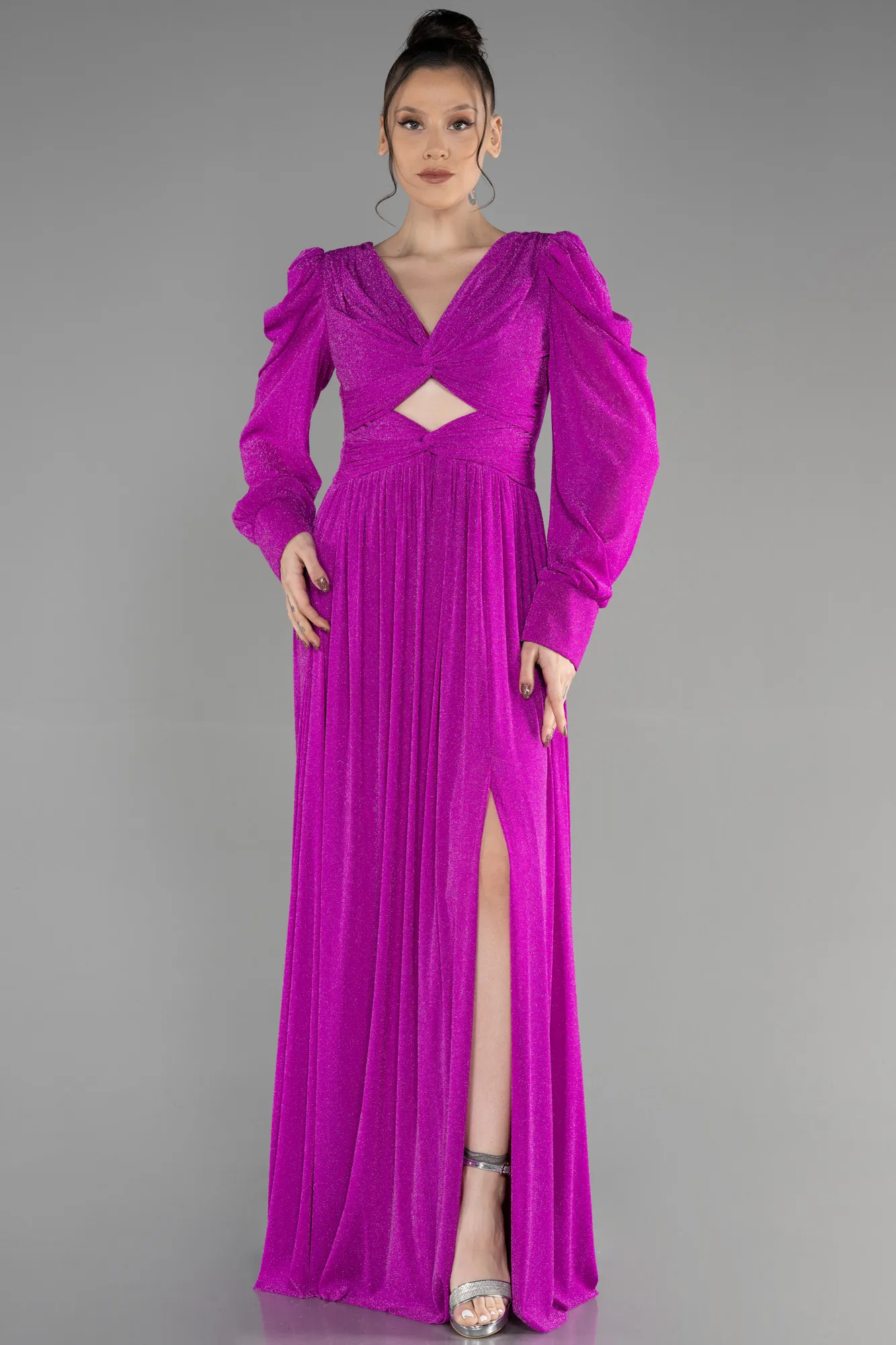 Fuchsia-Long Evening Dress ABU3103