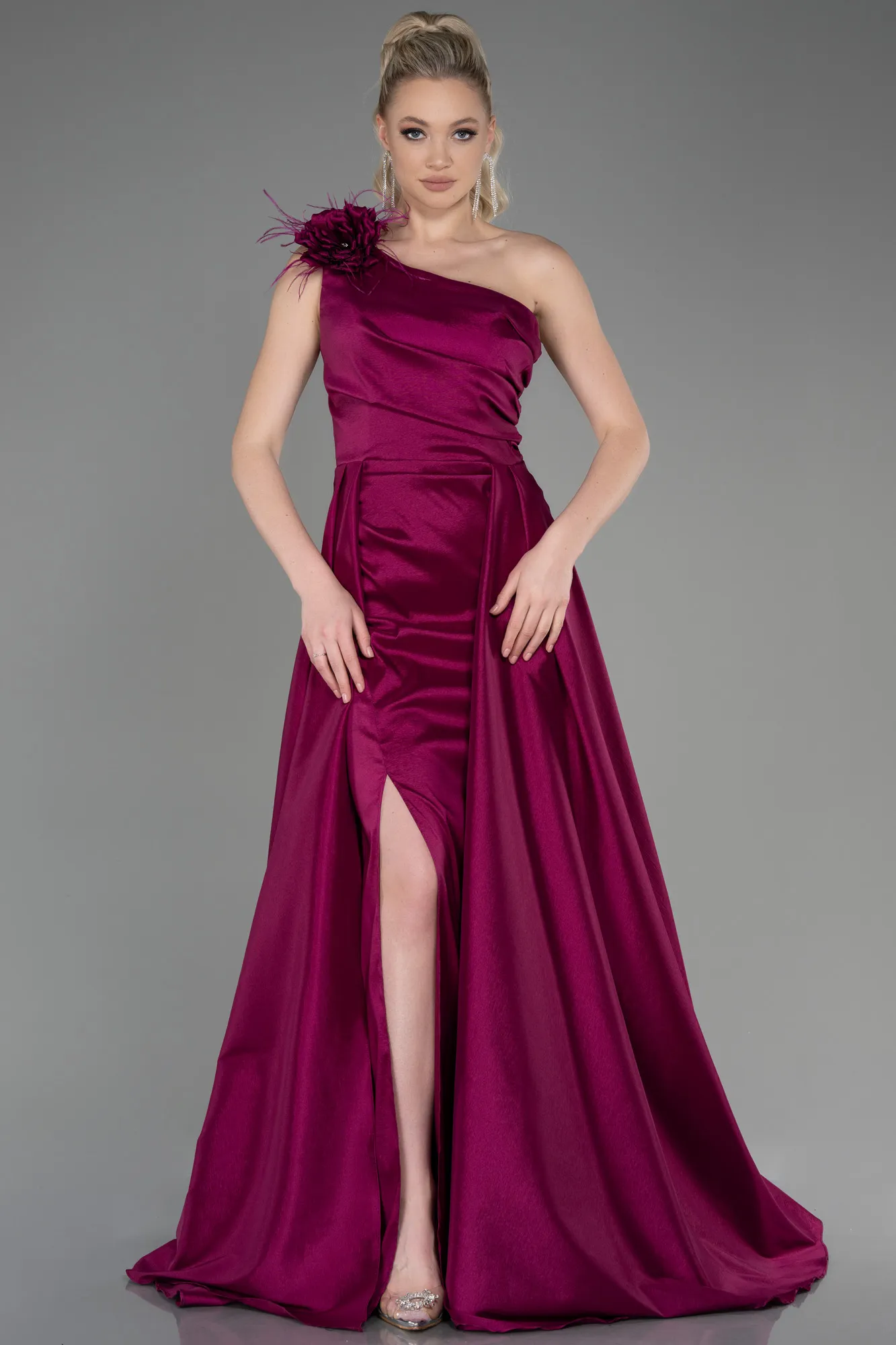 Fuchsia-Long Evening Dress ABU3772