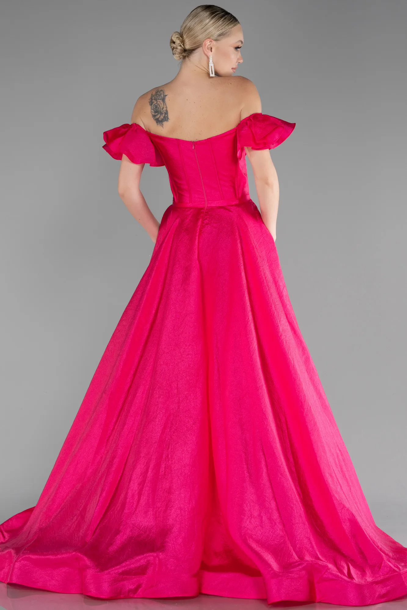 Fuchsia-Long Evening Dress ABU3884