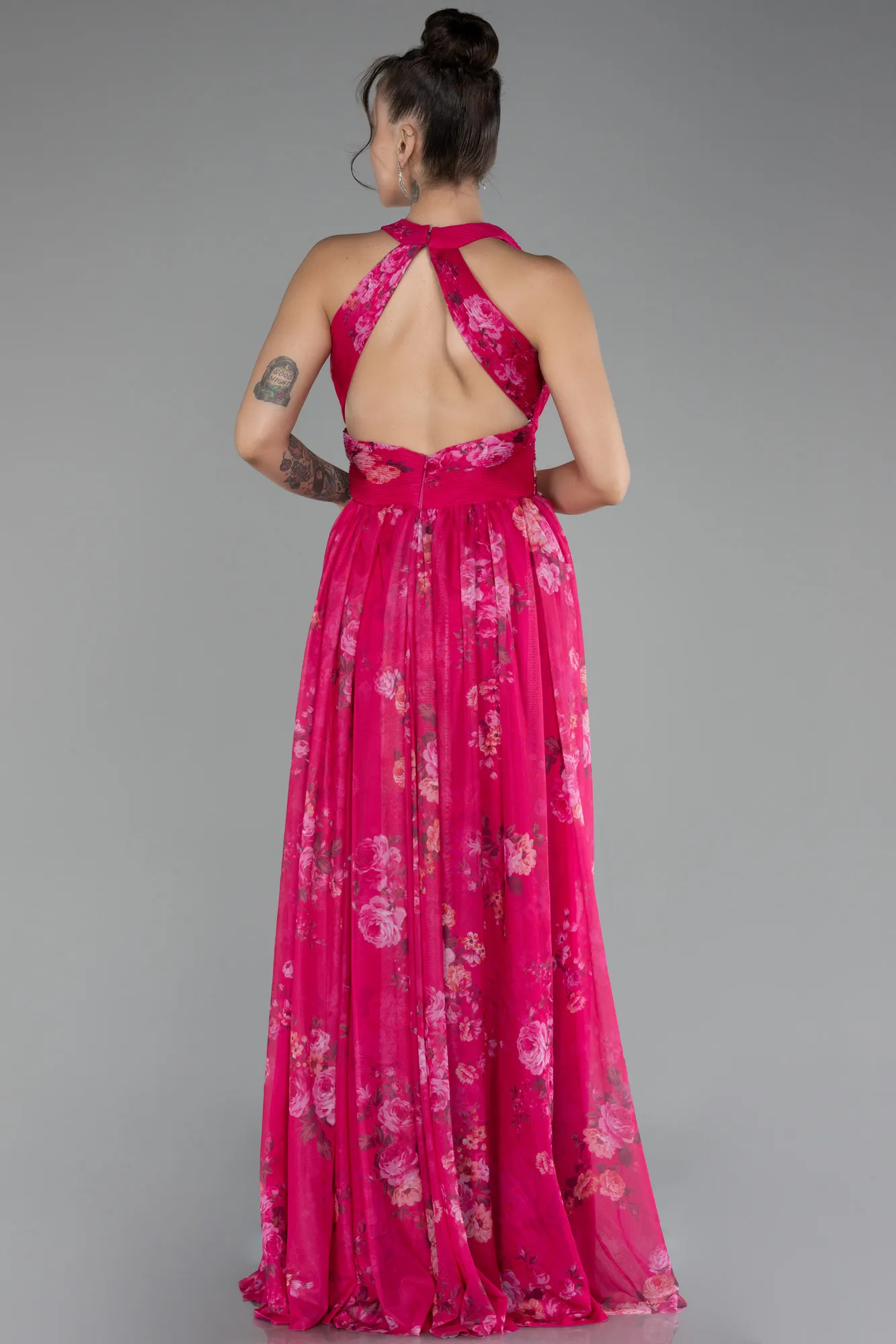 Fuchsia-Long Evening Dress ABU4216