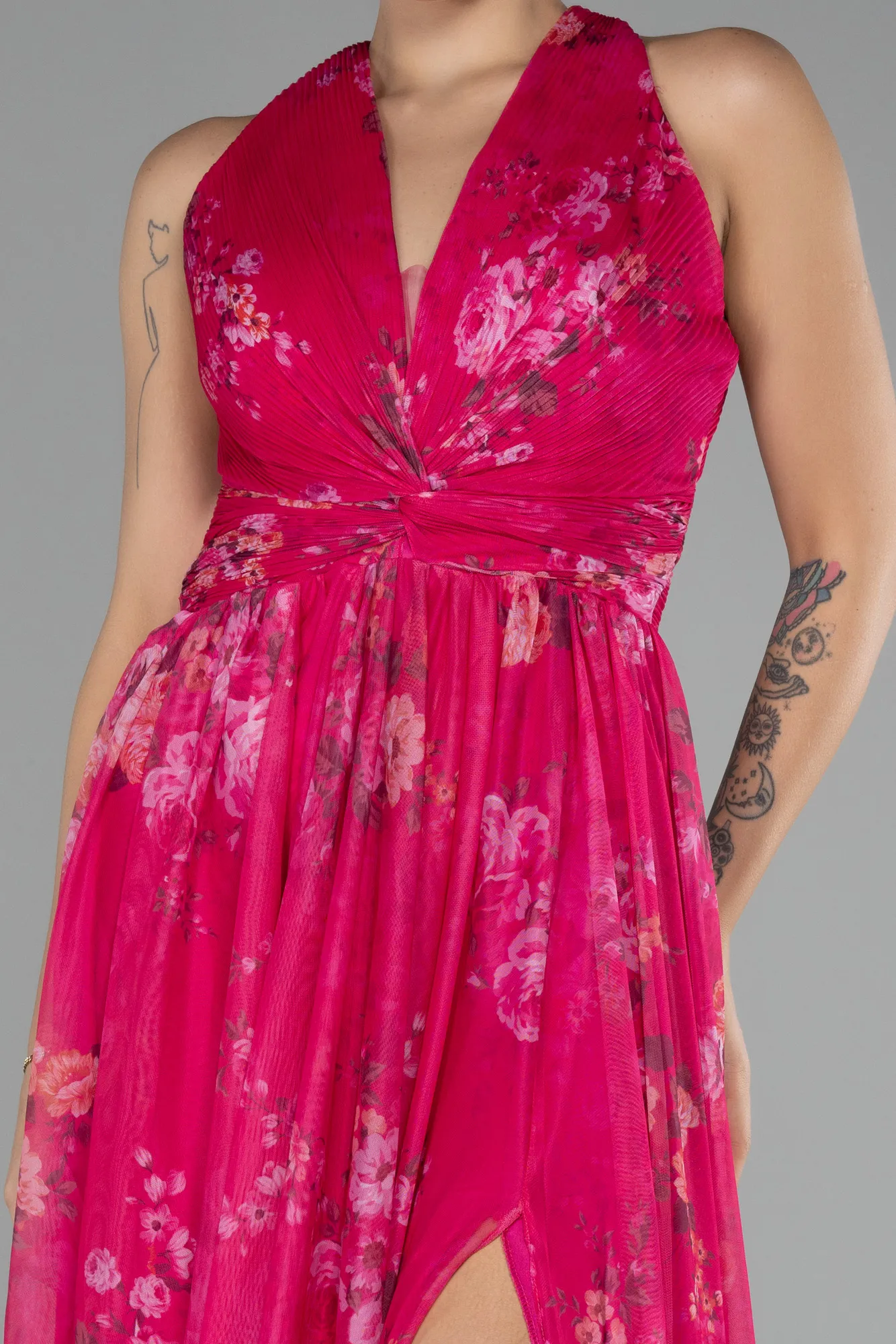 Fuchsia-Long Evening Dress ABU4216