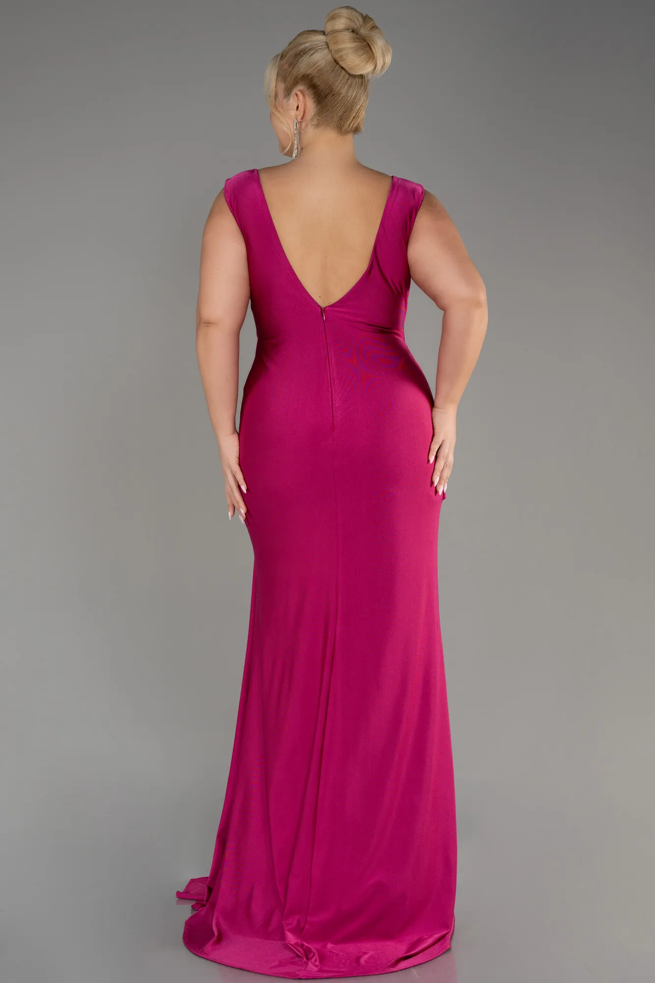 Fuchsia-Long Formal Plus Size Dress ABU3737