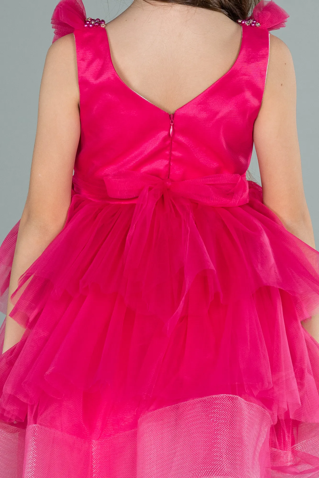 Fuchsia-Long Girl Dress ABU2290