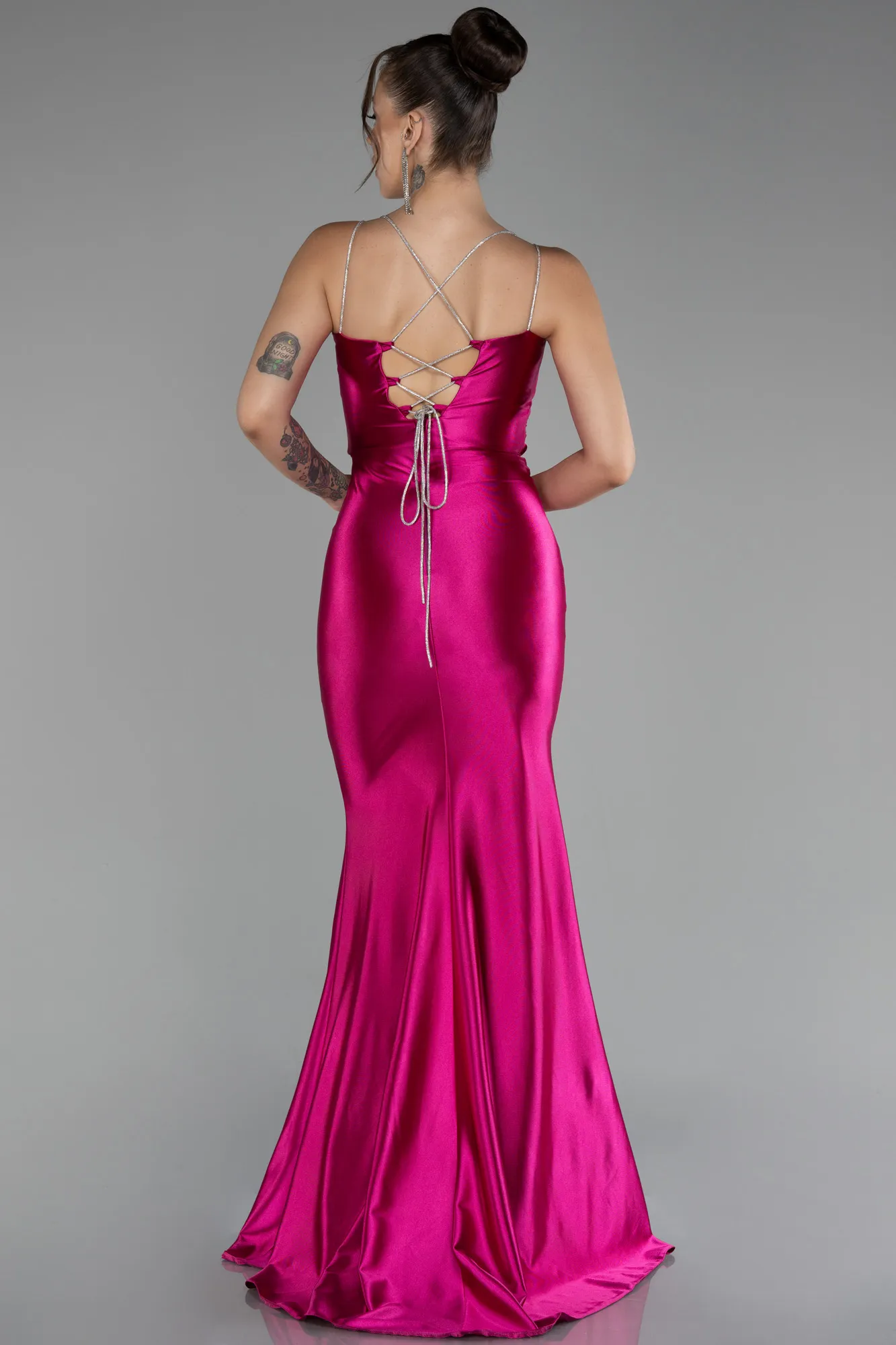 Fuchsia-Long Mermaid Evening Gown ABU3575