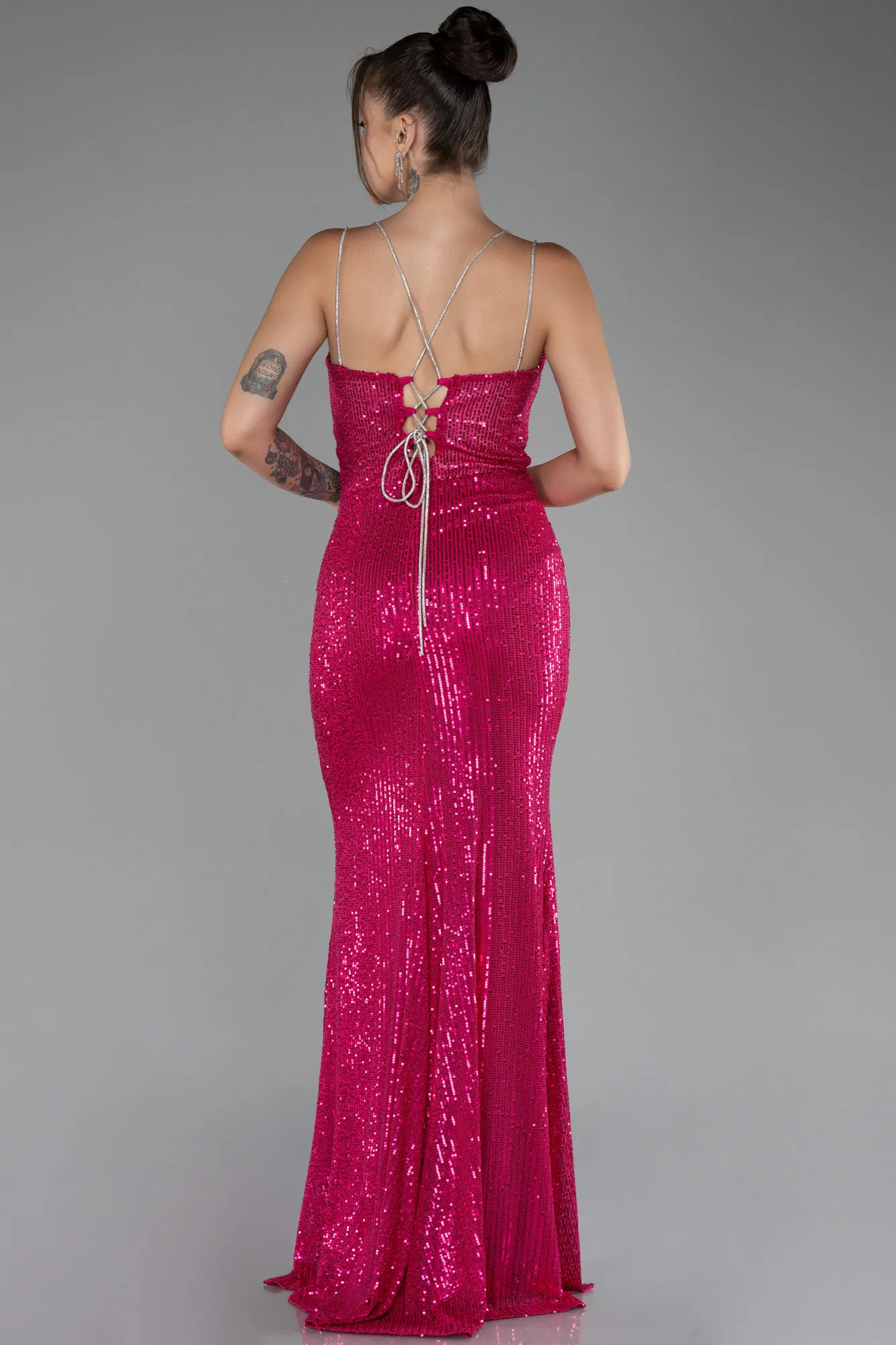 Fuchsia-Long Mermaid Evening Gown ABU3768