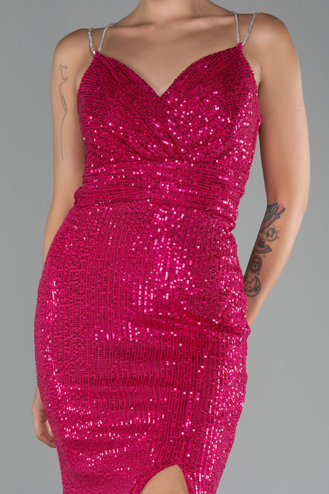 Fuchsia-Long Mermaid Evening Gown ABU3768