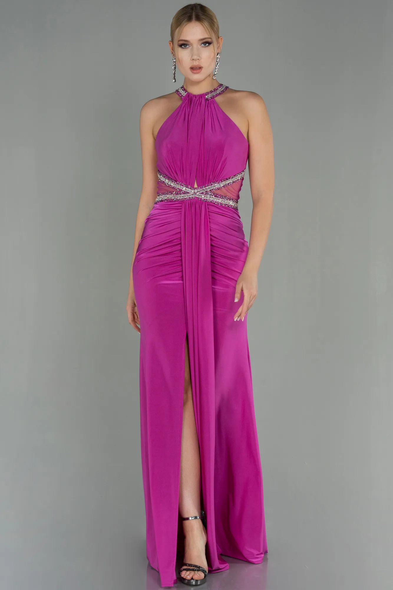 Fuchsia-Long Mermaid Prom Dress ABU2940
