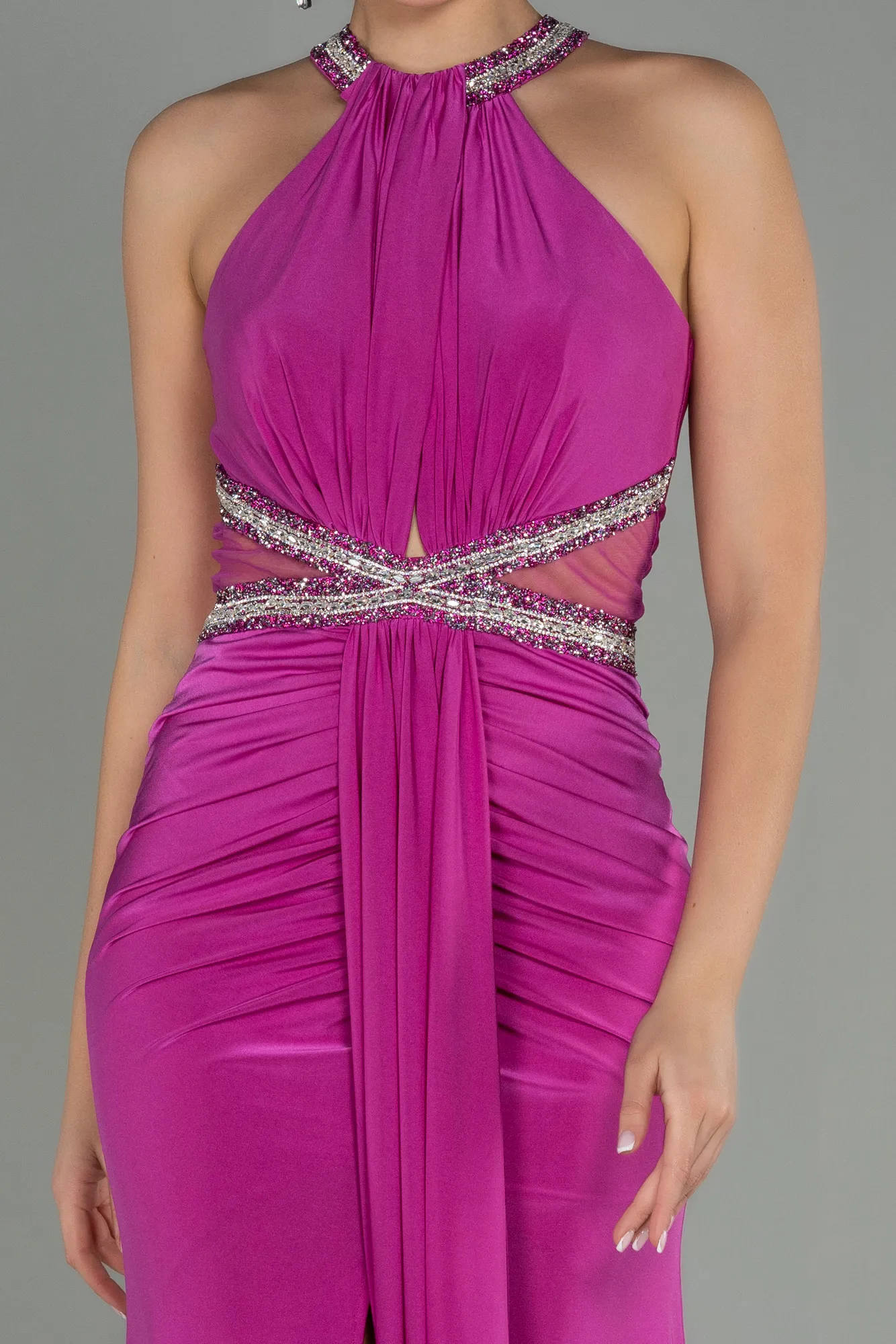 Fuchsia-Long Mermaid Prom Dress ABU2940