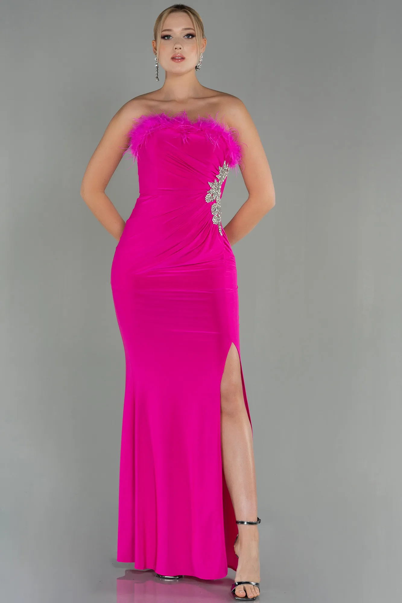 Fuchsia-Long Mermaid Prom Dress ABU3049