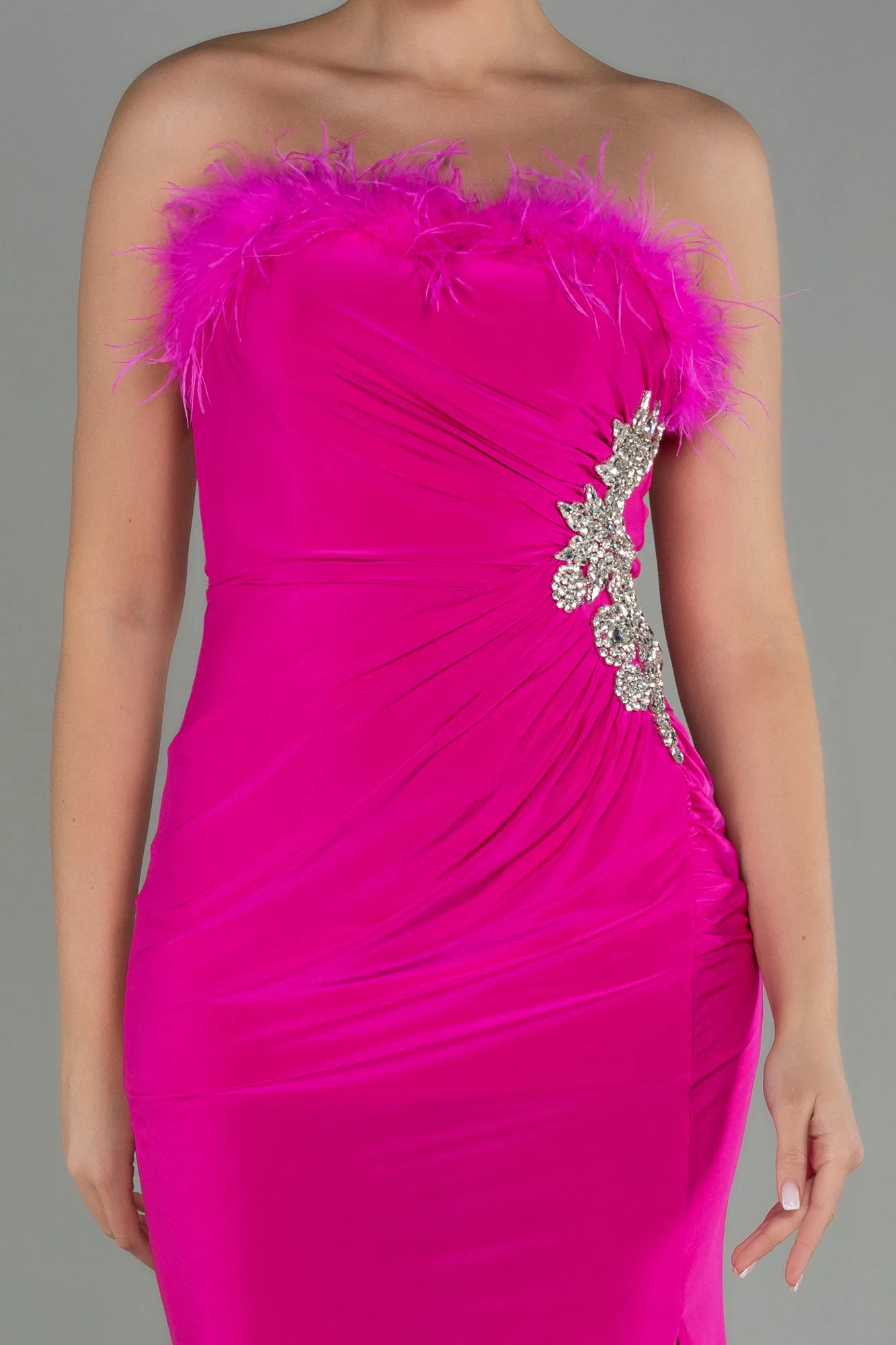 Fuchsia-Long Mermaid Prom Dress ABU3049