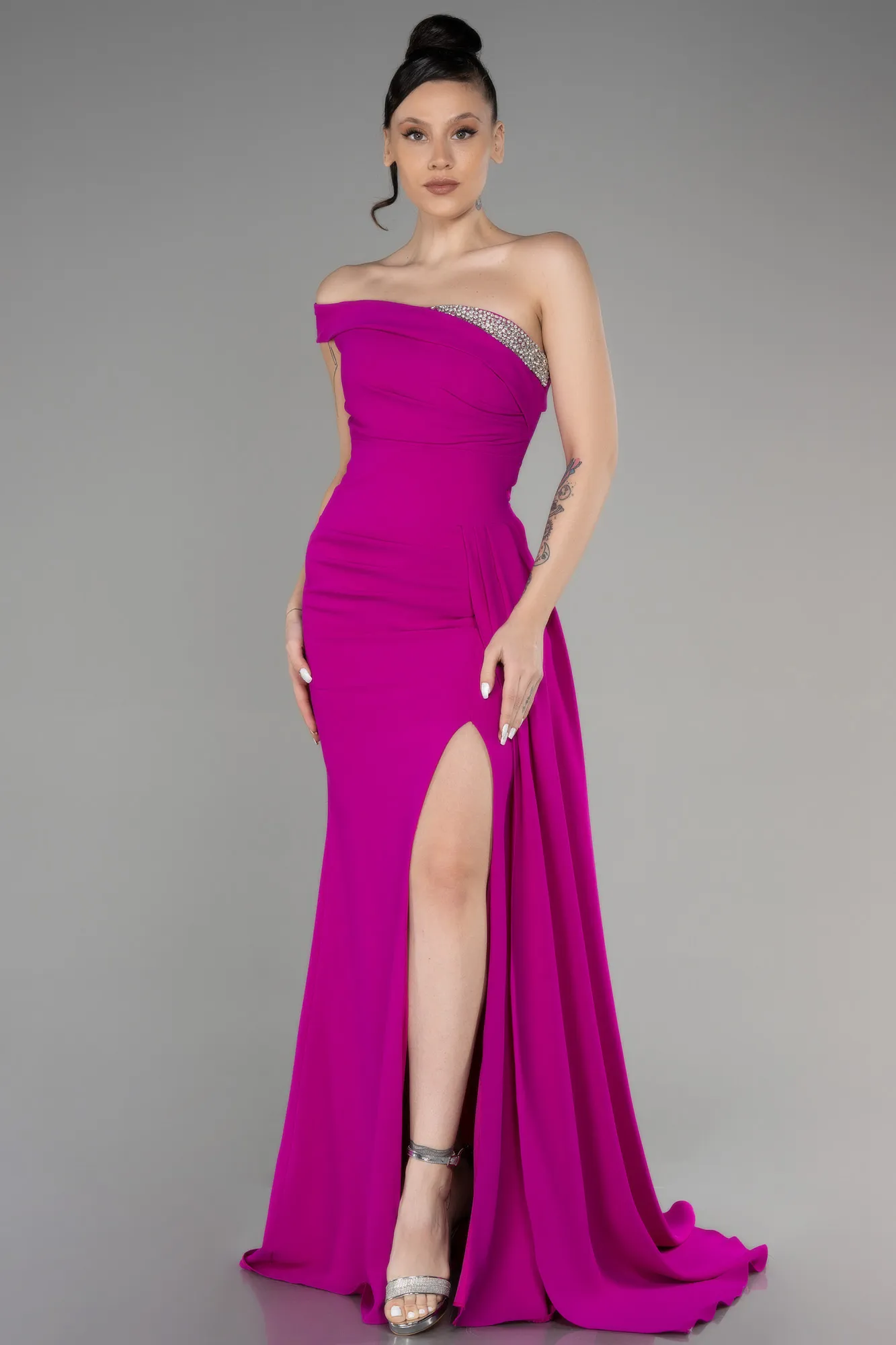 Fuchsia-Long Mermaid Prom Dress ABU3324