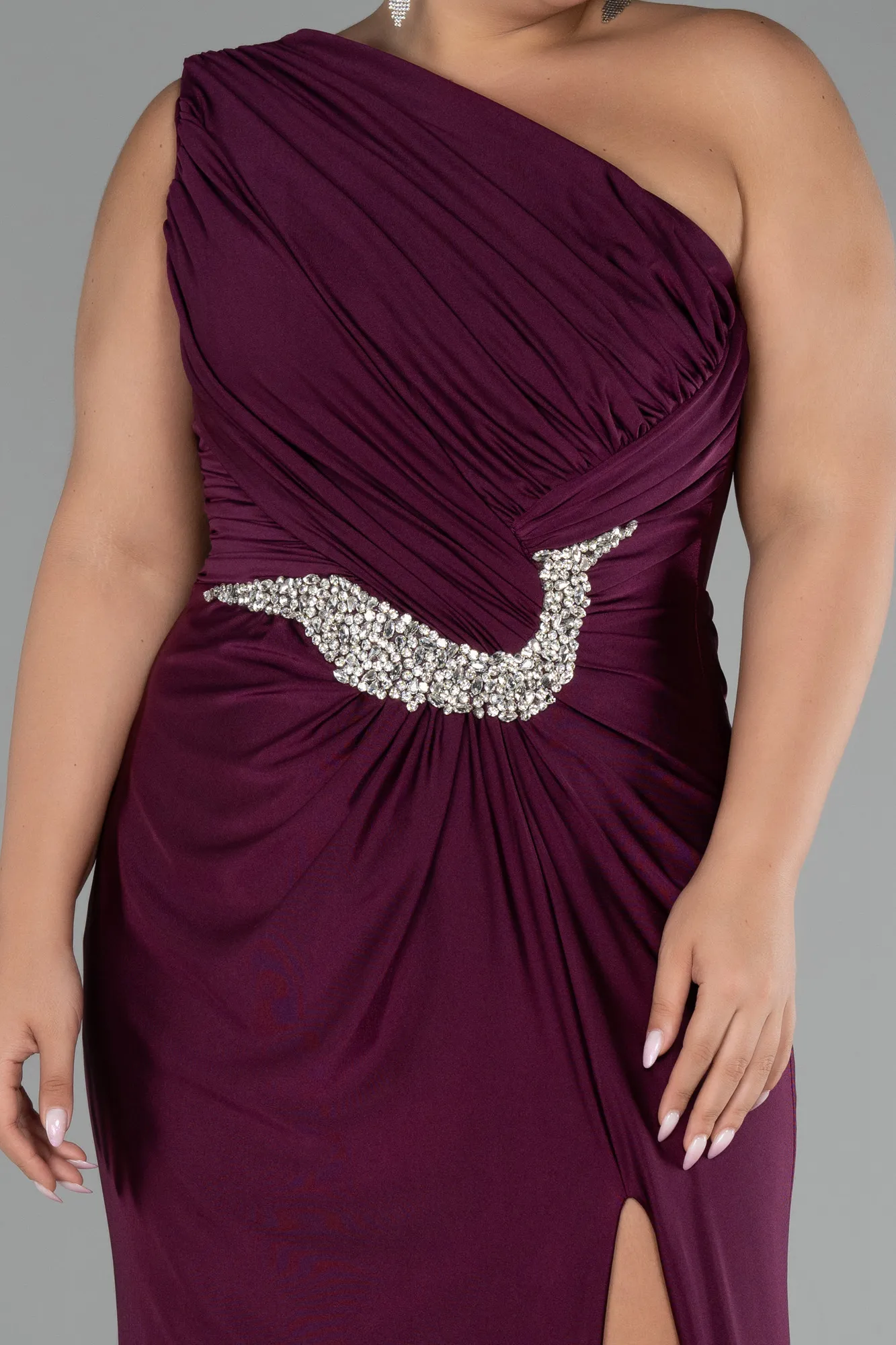 Fuchsia-Long Plus Size Engagement Dress ABU4148