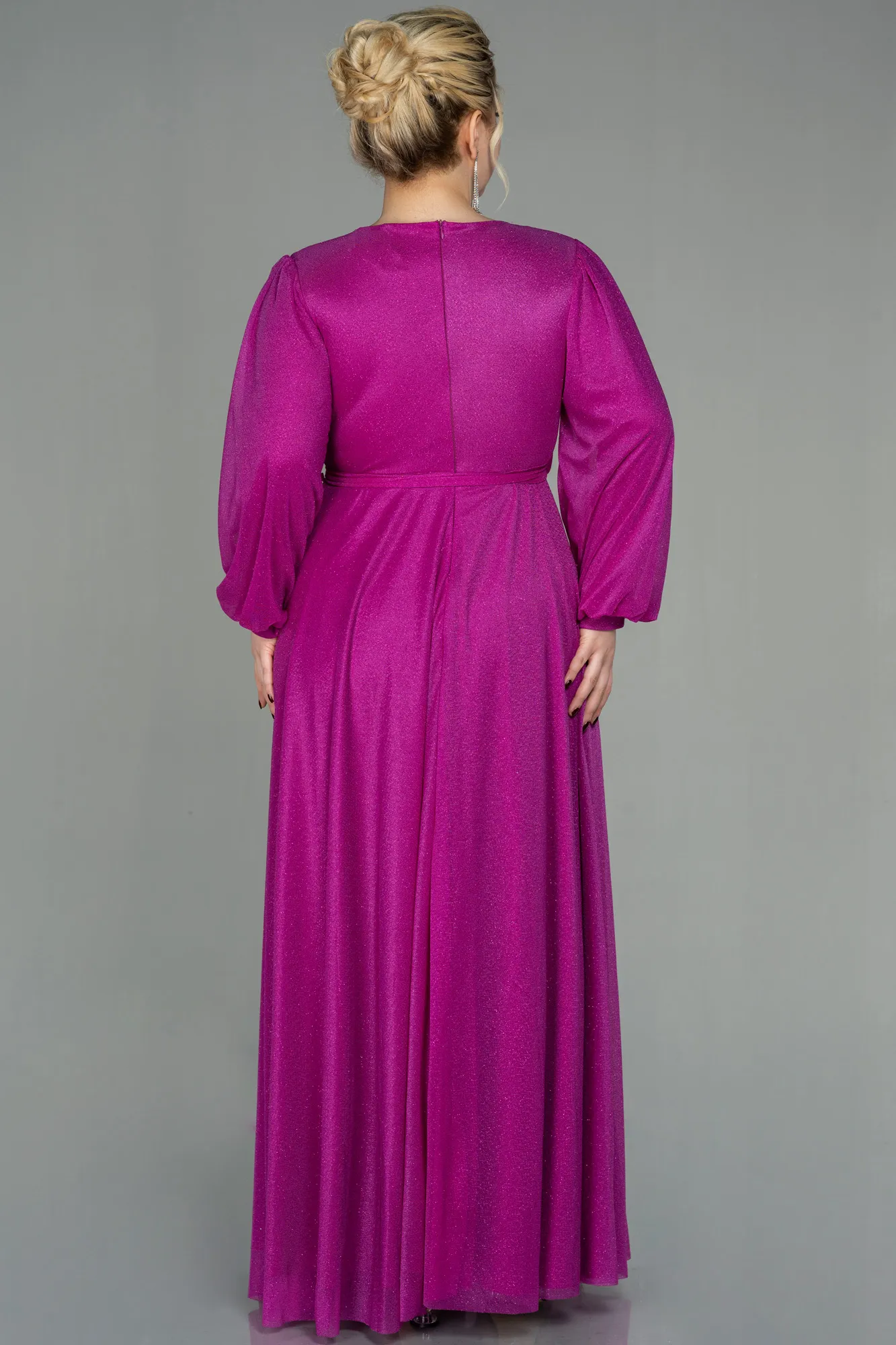 Fuchsia-Long Plus Size Evening Dress ABU2962