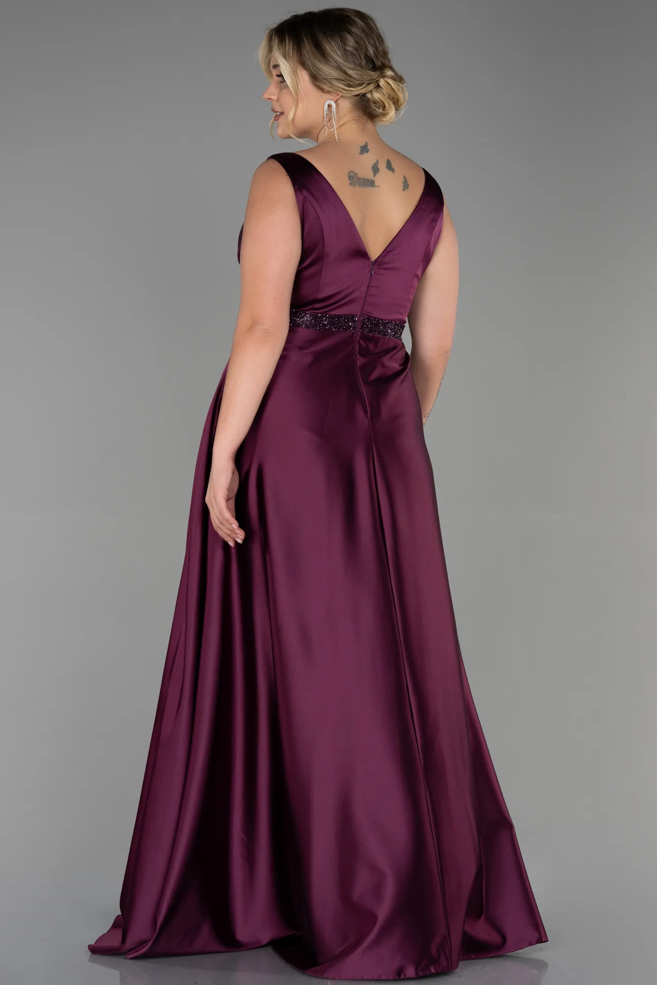 Fuchsia-Long Plus Size Evening Dress ABU3200