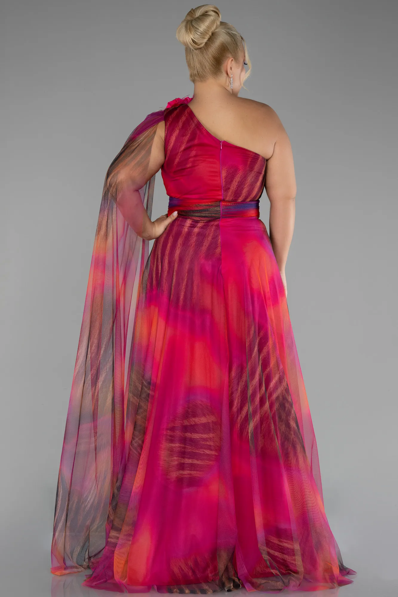 Fuchsia-Long Plus Size Evening Gown ABU3993