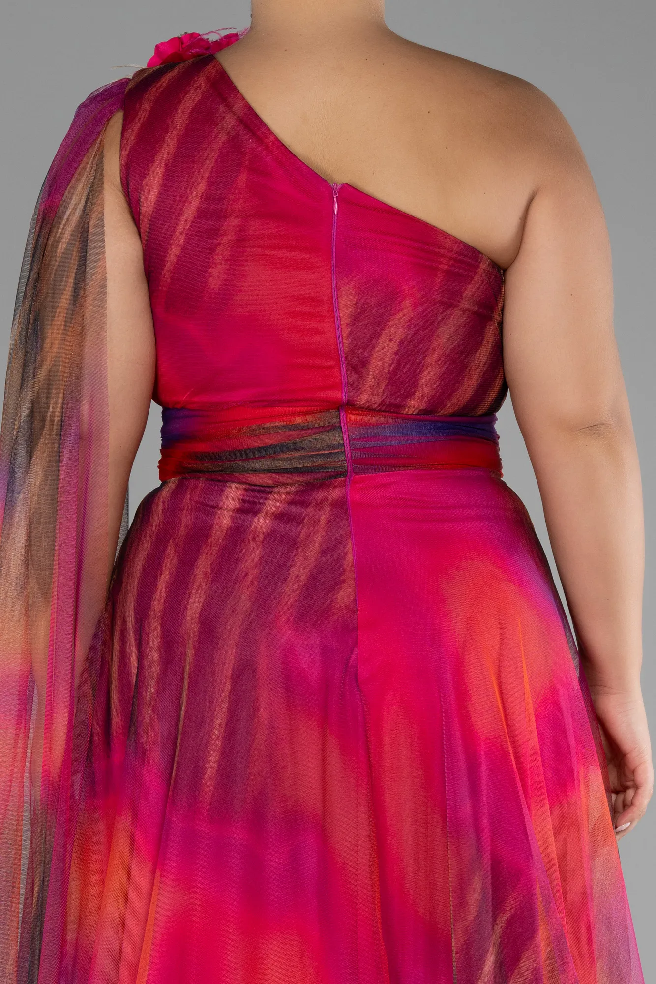 Fuchsia-Long Plus Size Evening Gown ABU3993