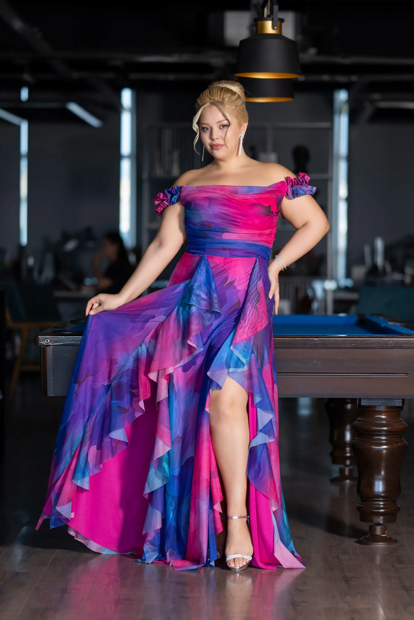 Fuchsia-Long Plus Size Evening Gown ABU4592