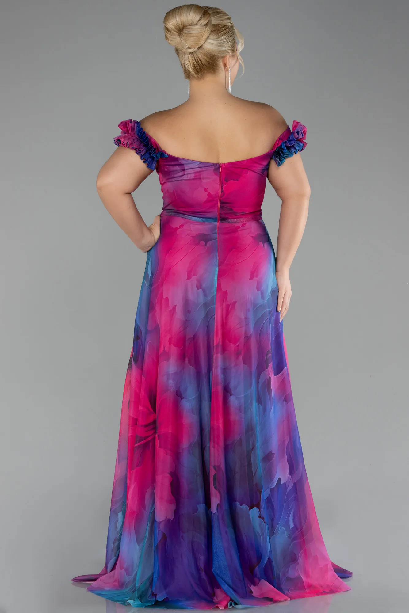 Fuchsia-Long Plus Size Evening Gown ABU4592