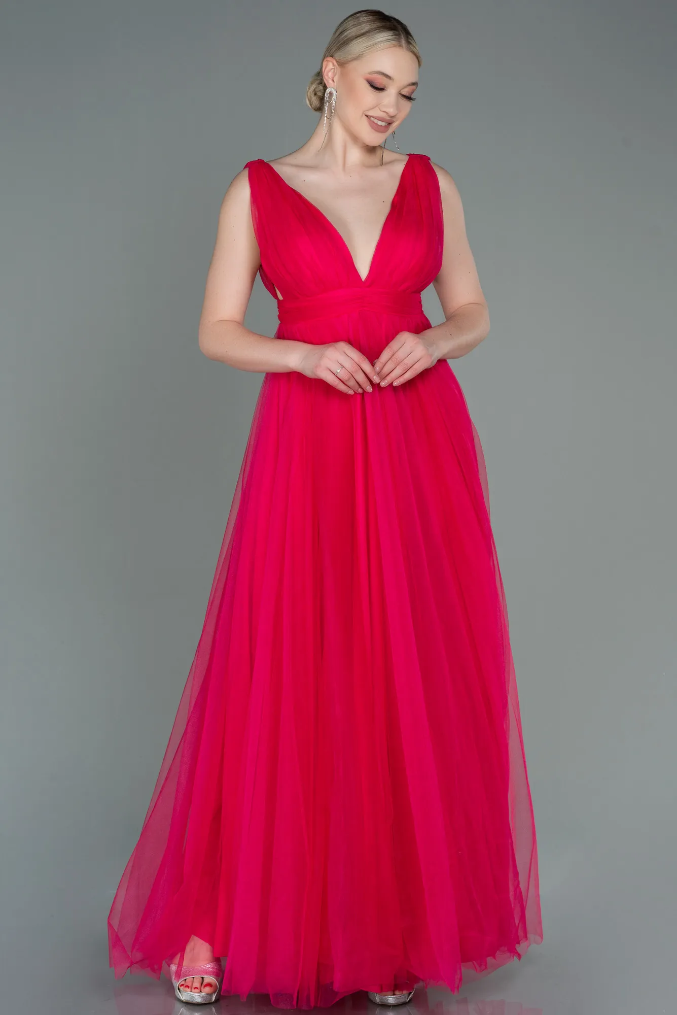 Fuchsia-Long Prom Gown ABU3135