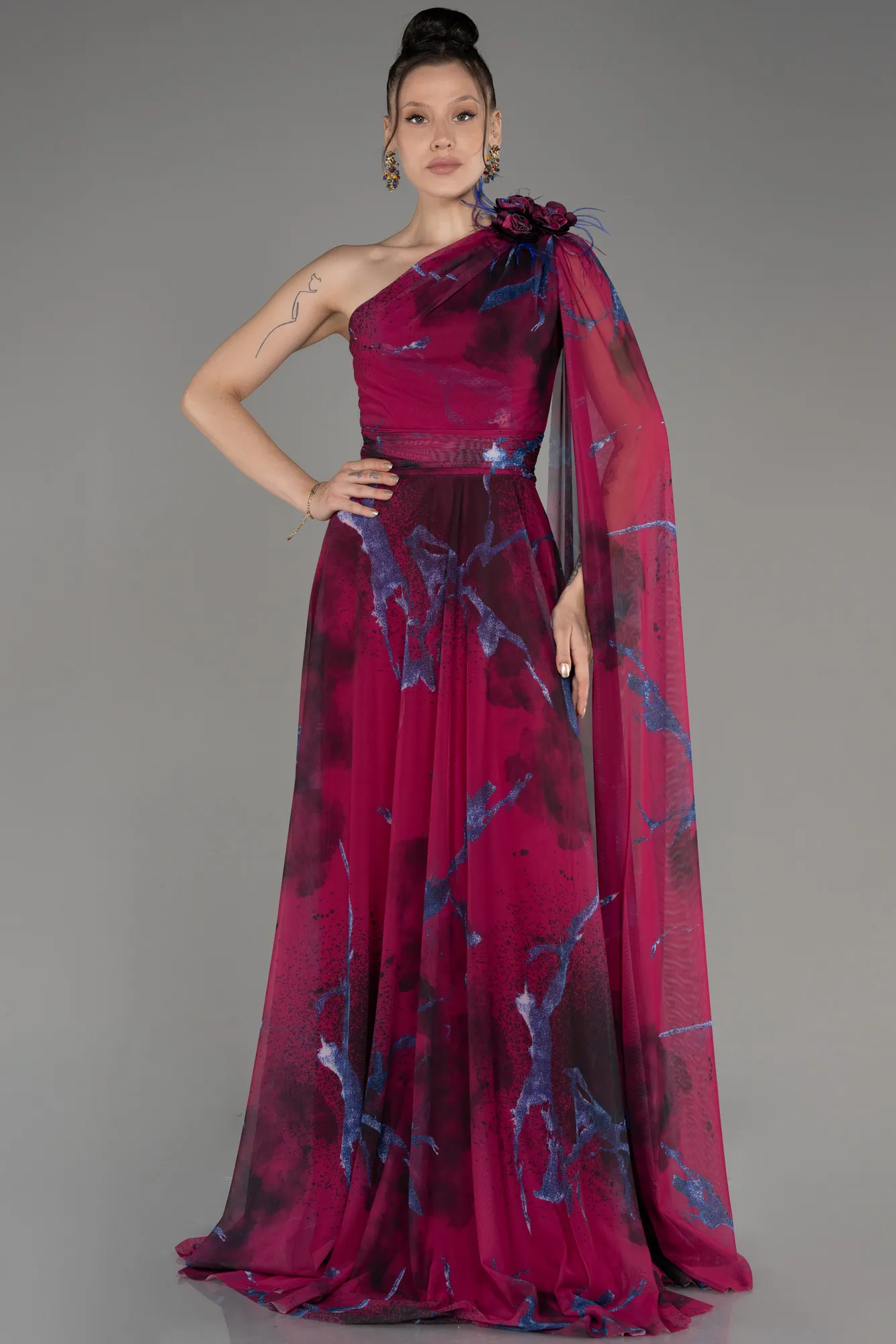 Fuchsia-Long Prom Gown ABU3773