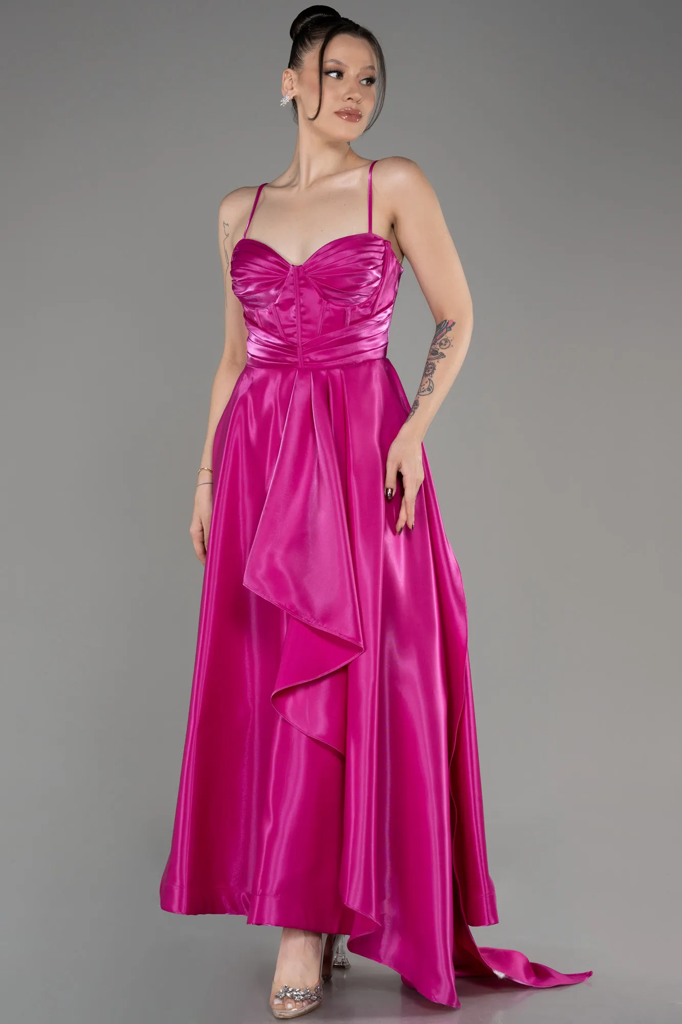 Fuchsia-Midi Cocktail Dress ABK2063