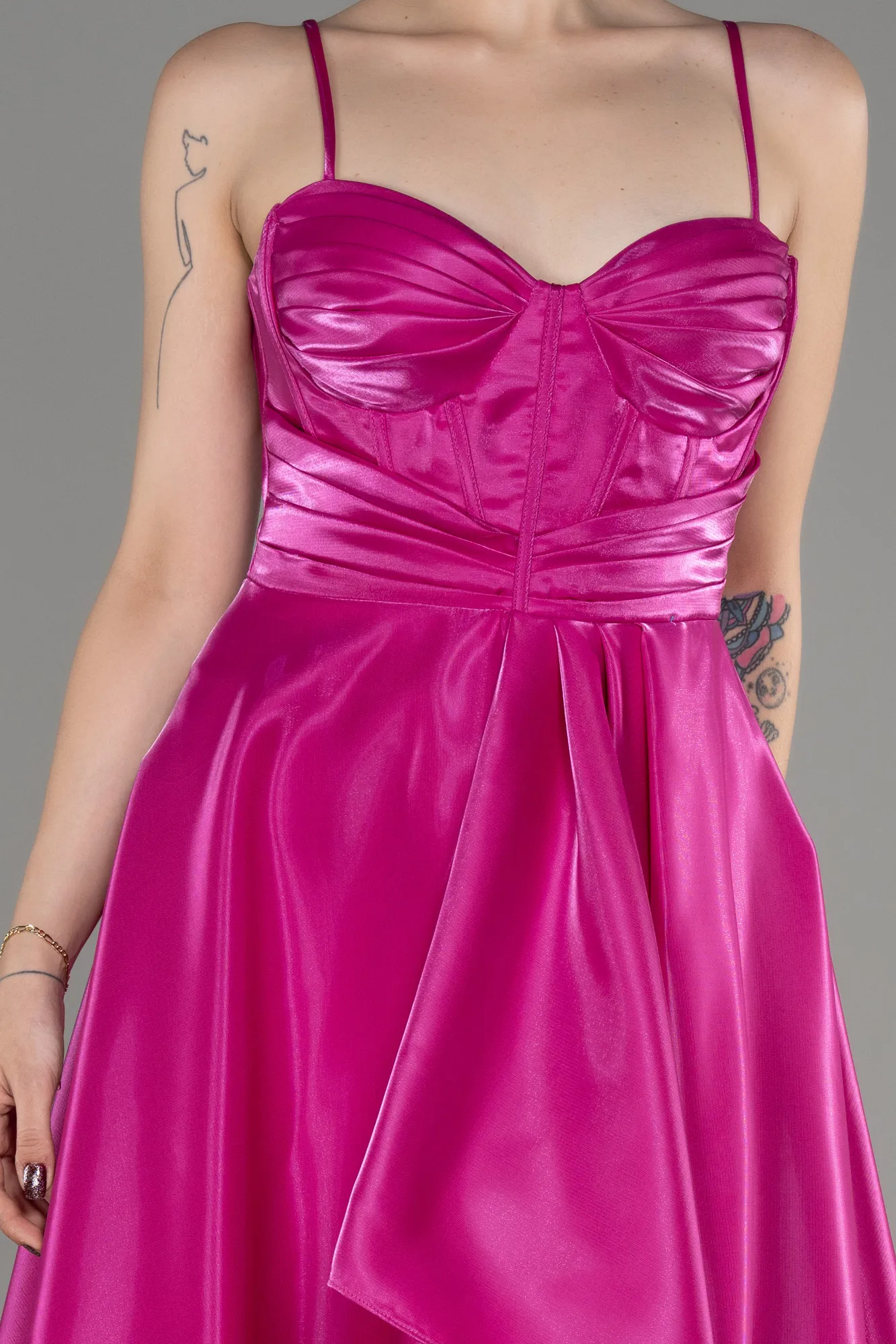 Fuchsia-Midi Cocktail Dress ABK2063