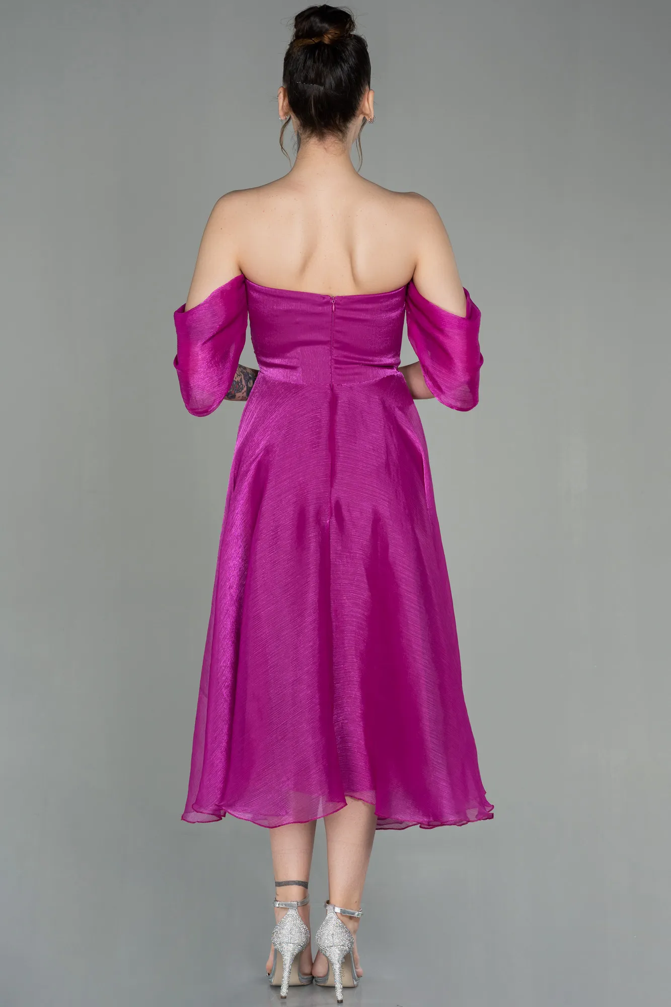 Fuchsia-Midi Evening Dress ABK1850