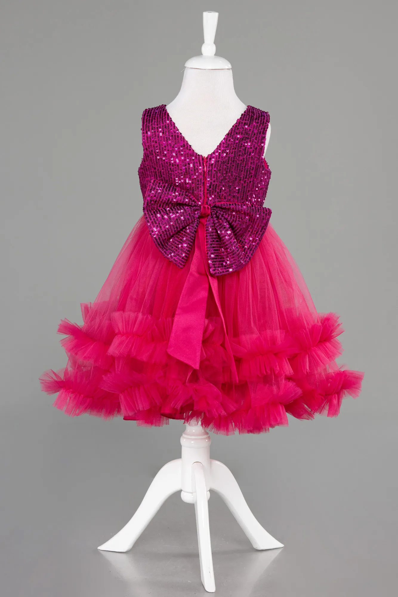 Fuchsia-Short Girl Dress ABK2066